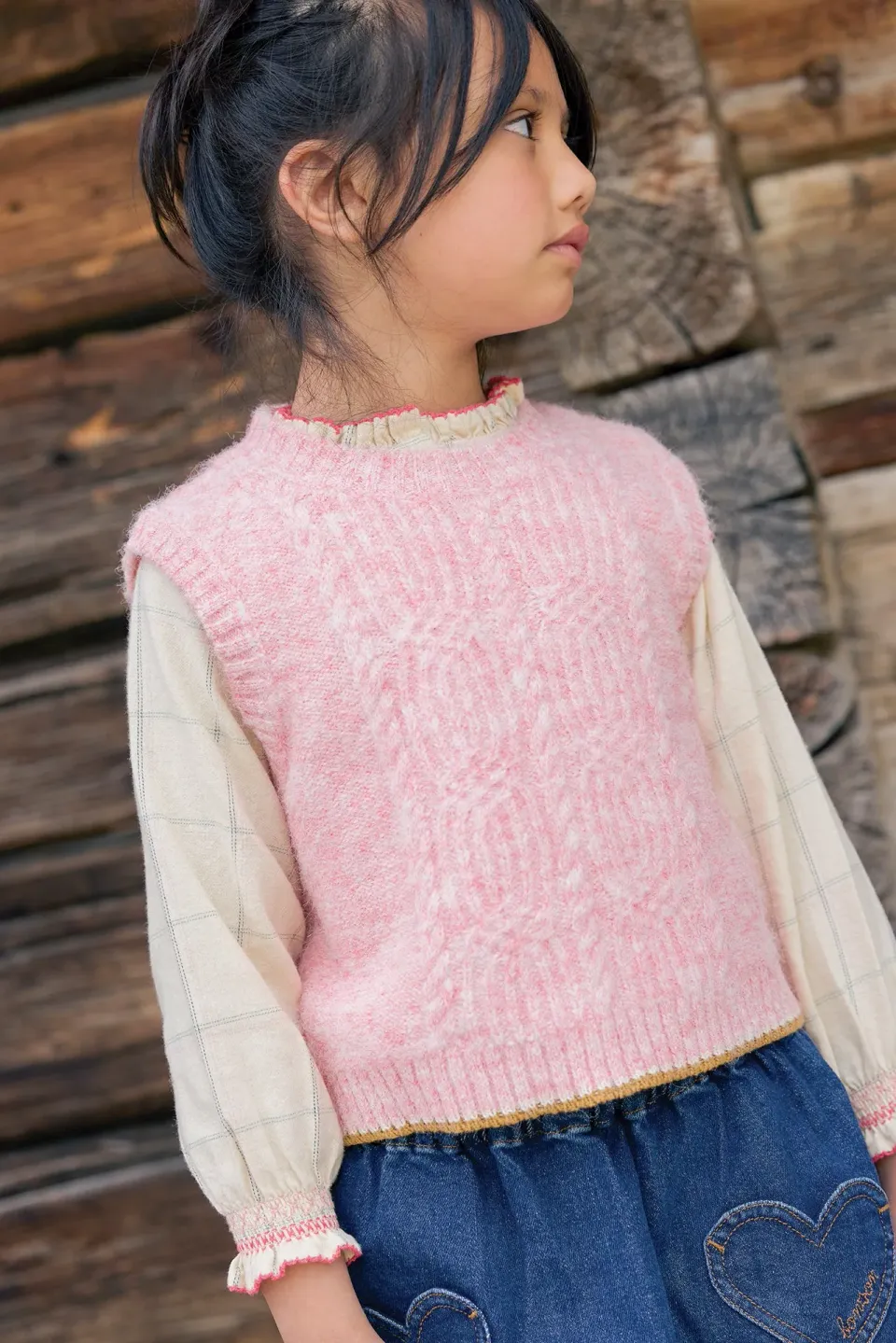 Bonton Lucia strikvest Pinkyee rosa snoning 6A