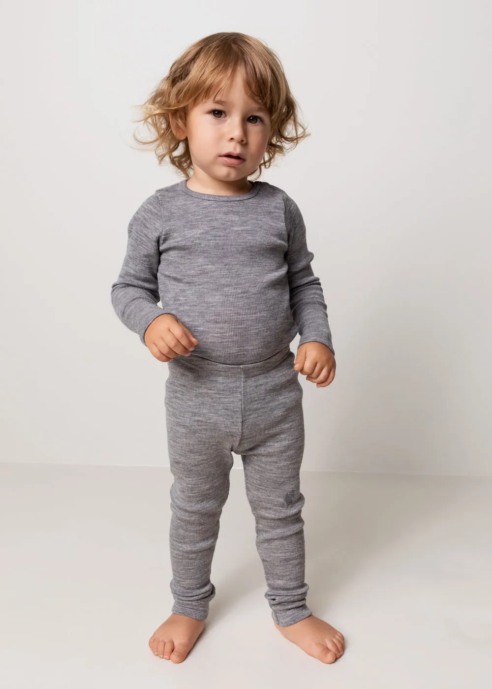 MarMar Bense bodystocking Grey Melange uld rib
