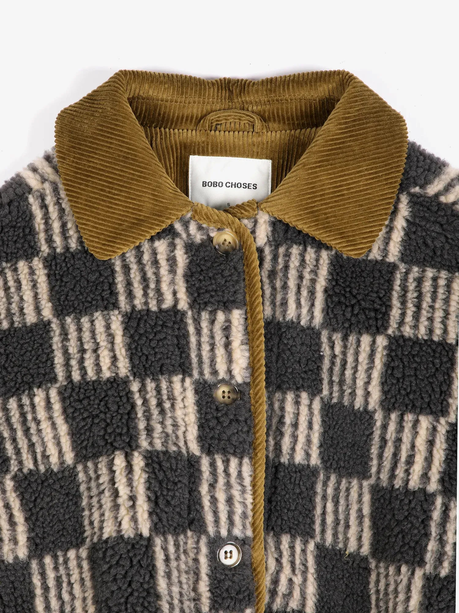 Bobo Choses Almost Moiré sherpa jakke beige M
