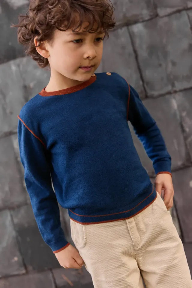 Bonton Pasta Blue pullover blå bomuld 100%