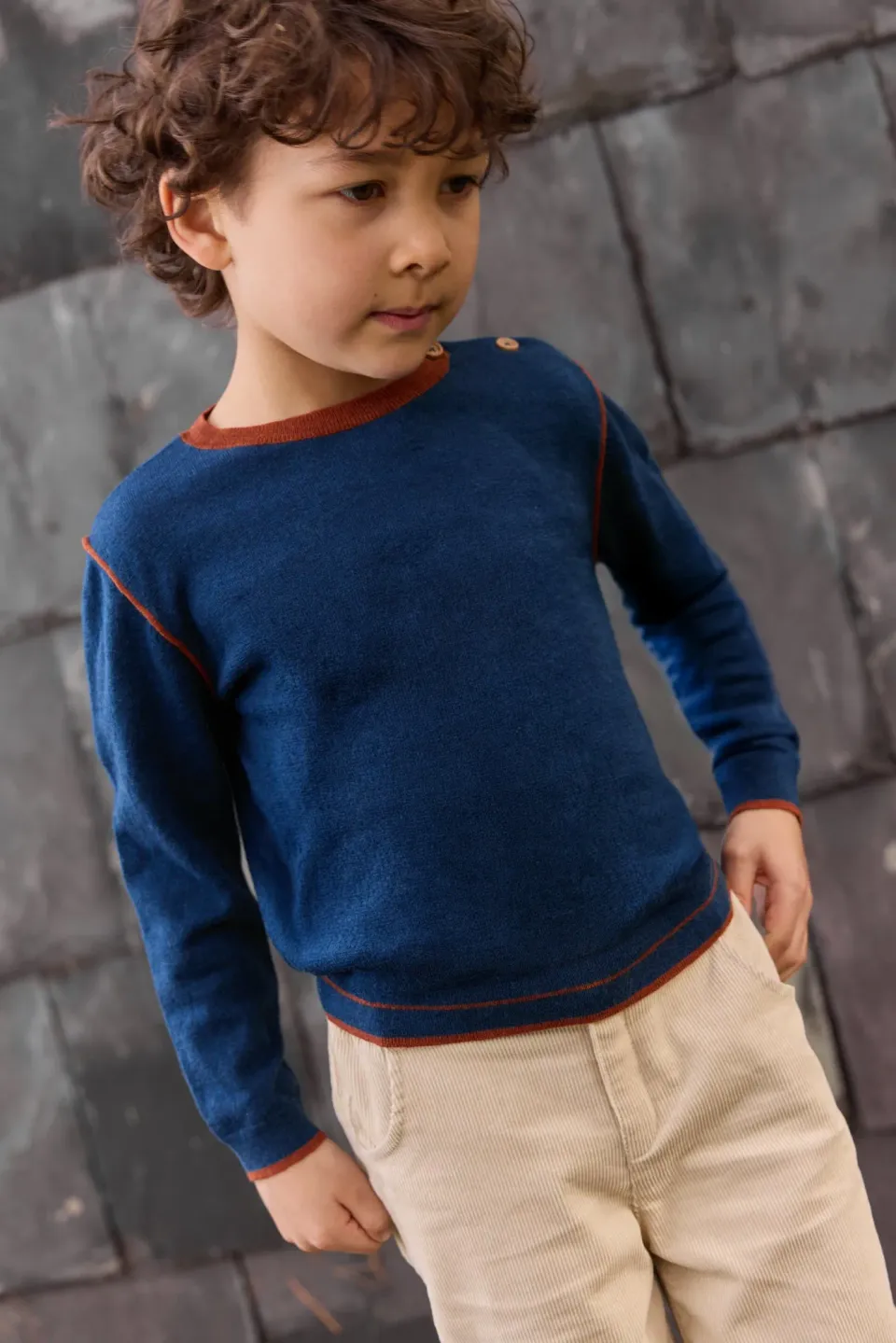 Bonton Pasta Blue pullover blå bomuld 100%