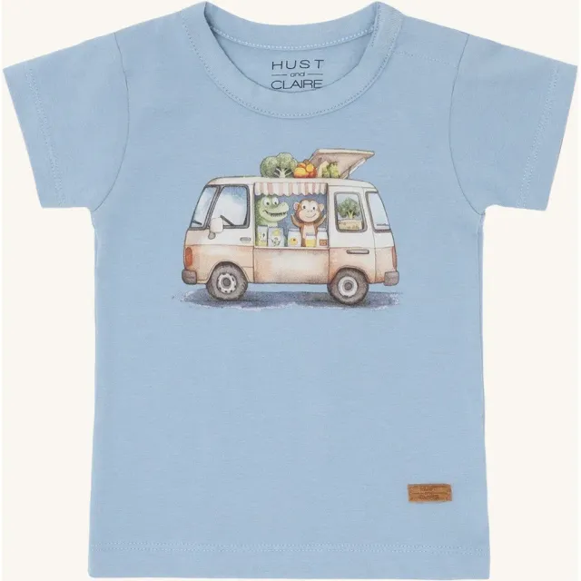 Hust & Claire HCAugust Vegie Truck T-shirt lyseblå økologisk
