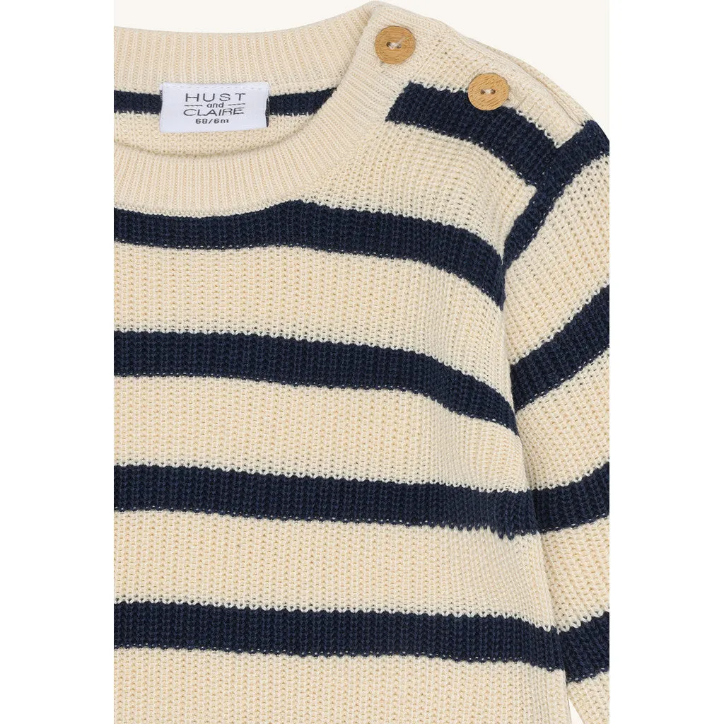 Hust & Claire HCPos Knit striktrøje Blues bambus