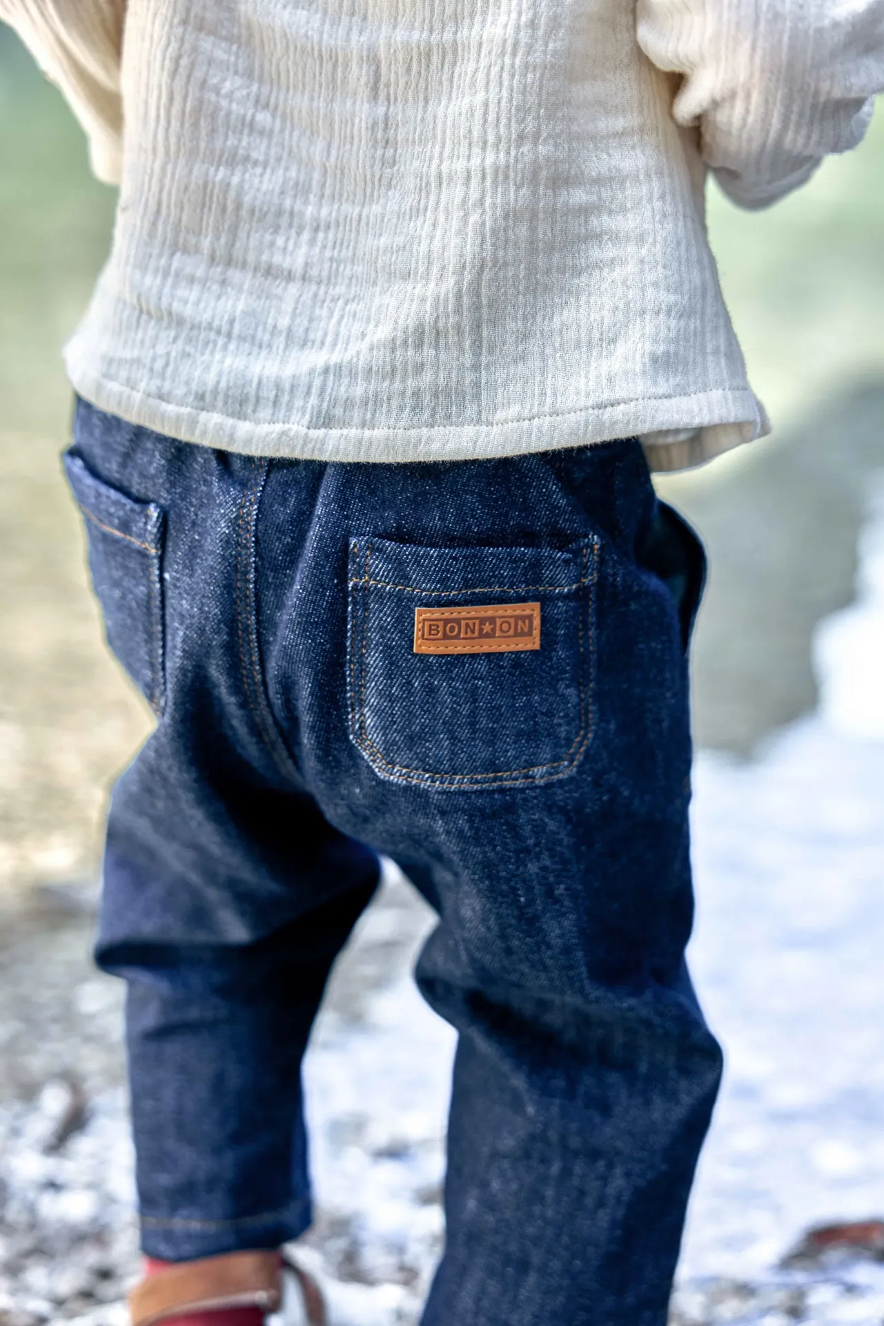 Bonton Mike jeans rå denim baby 3M-3Å