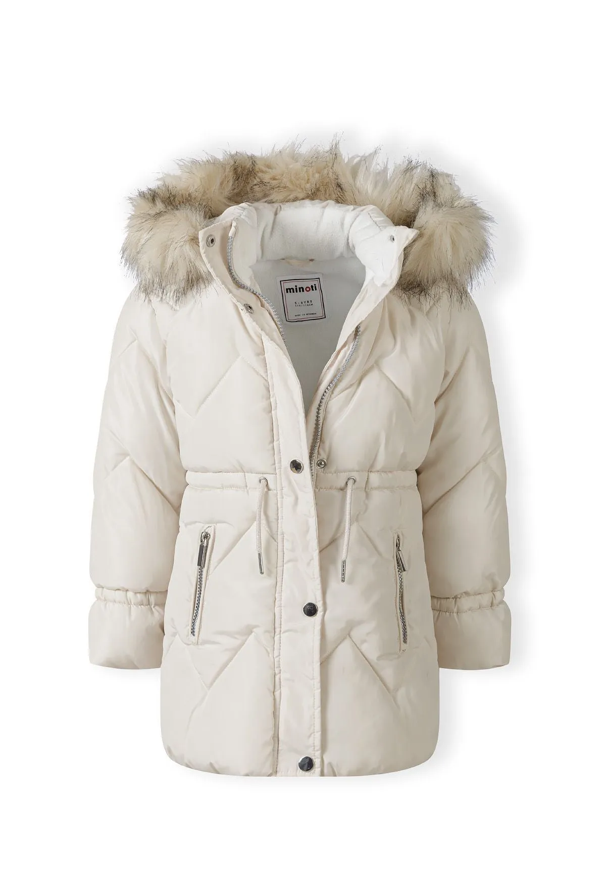 Minoti 45288 dynejakke pige beige quiltet hætte