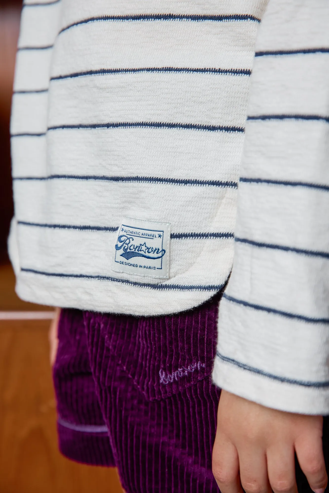 Bonton Poulpe T-shirt stribet bomuld blæksprutte