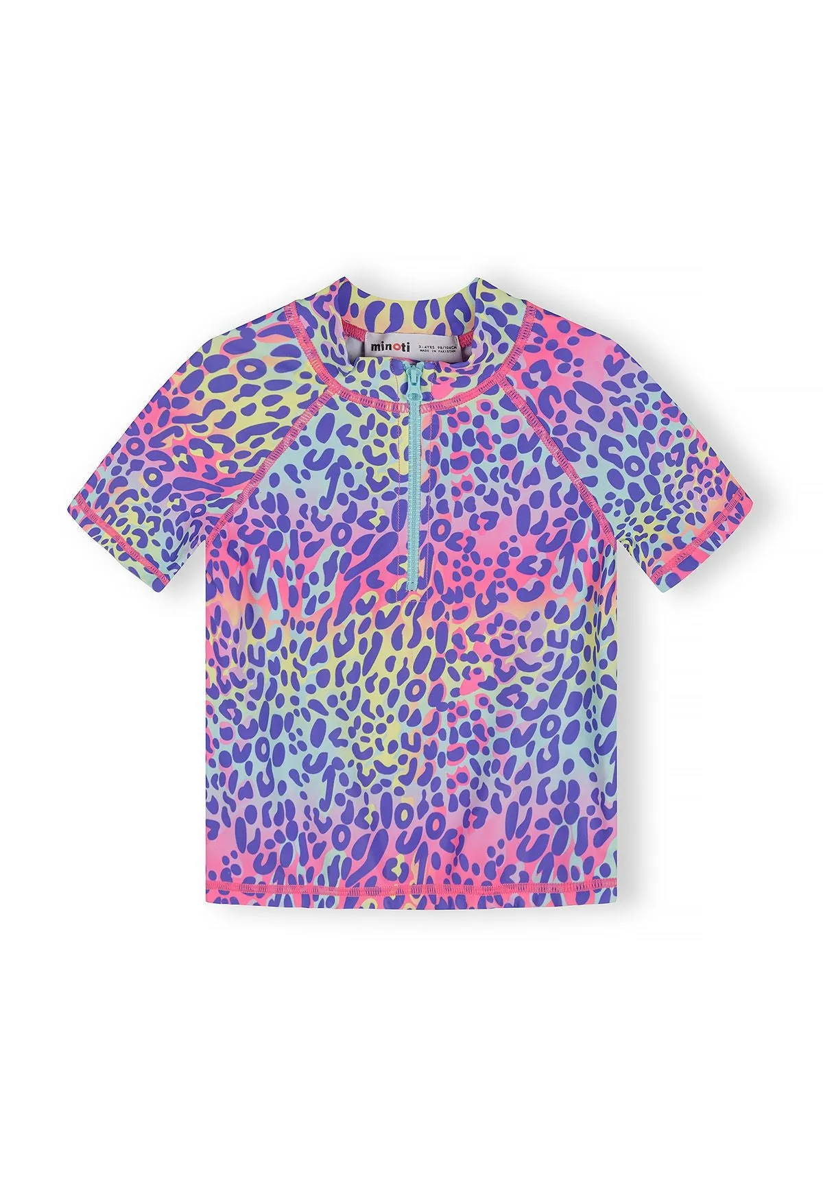 Minoti 44491 badebluse til piger lilla leopard