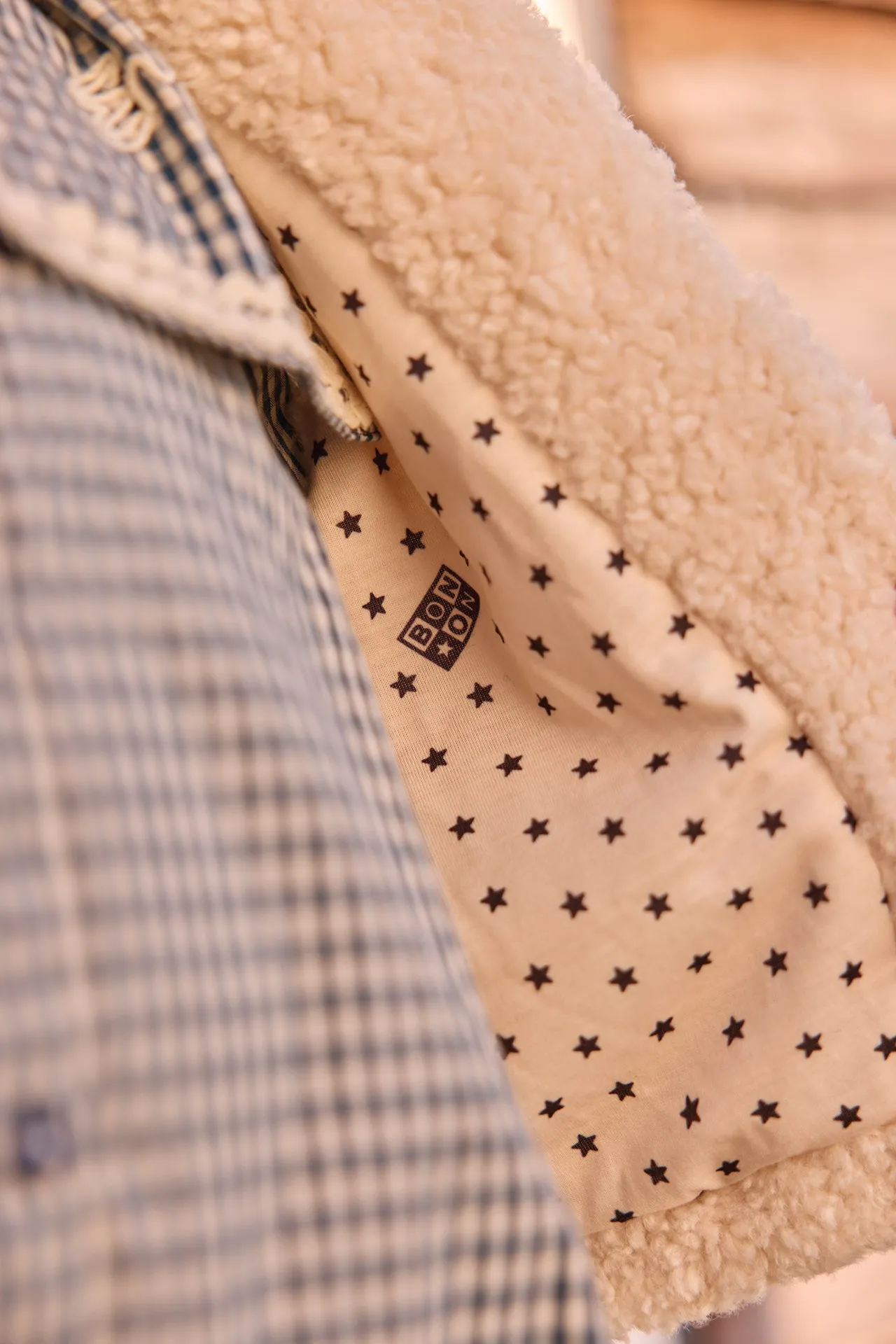 Bonton Beti Milk vest sherpa børn mælkehvid