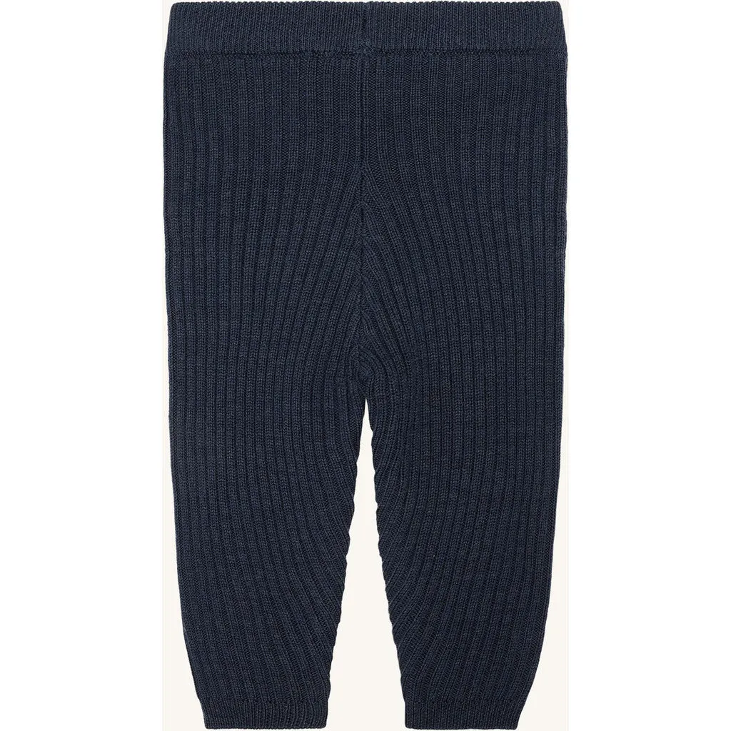 Hust & Claire Lui Wool Rib leggings blues merino uld