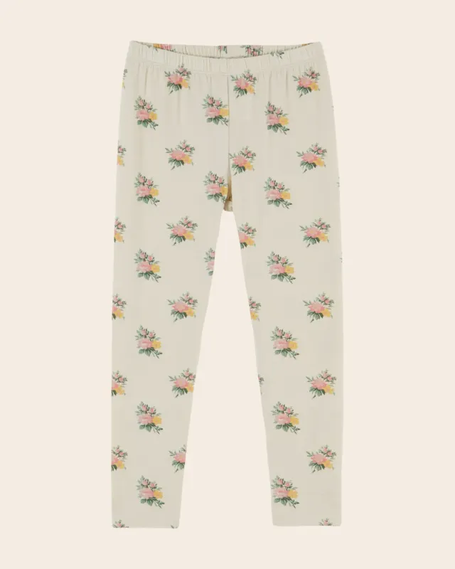 Emile et Ida Fleuri leggings ecru blomstret