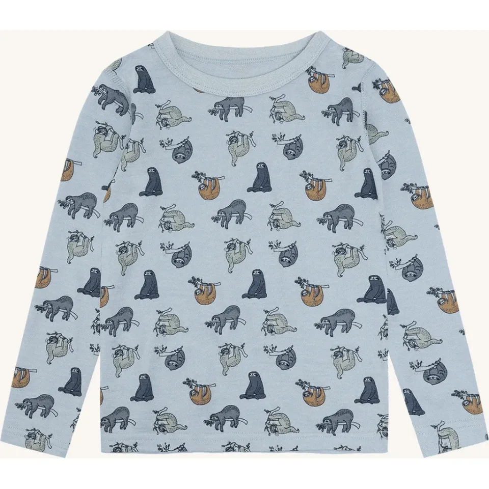 Hust & Claire HCAbba Lazy langærmet T-shirt Baby Blue uld