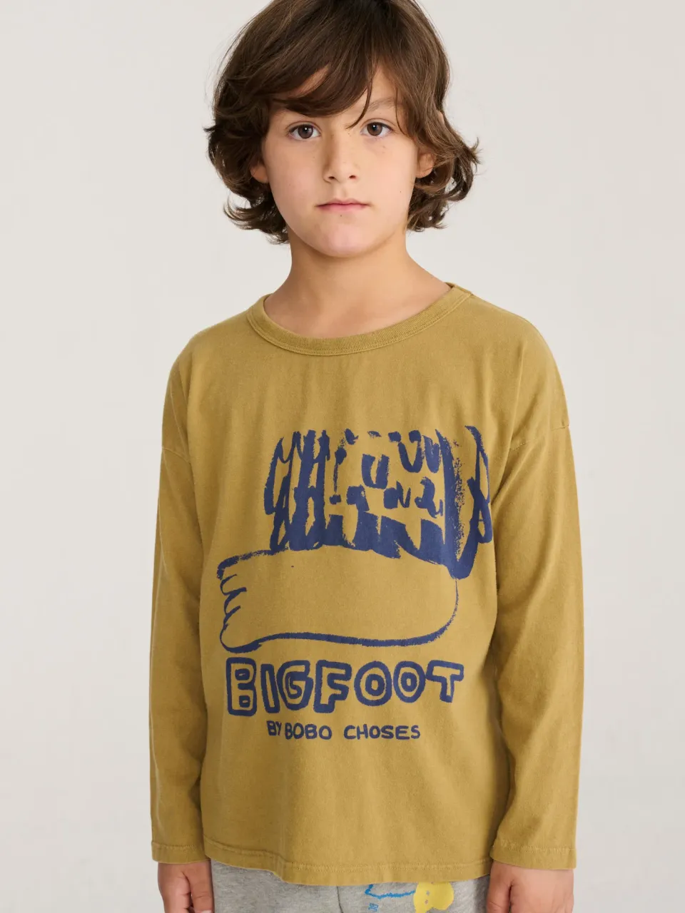 Bobo Choses Bigfoot T-shirt khaki økologisk bomuld