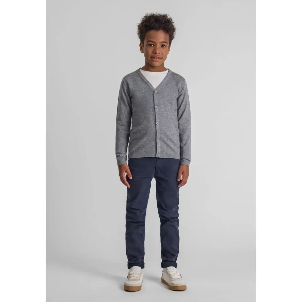 Minoti 43905 strikcardigan til drenge gråmeleret