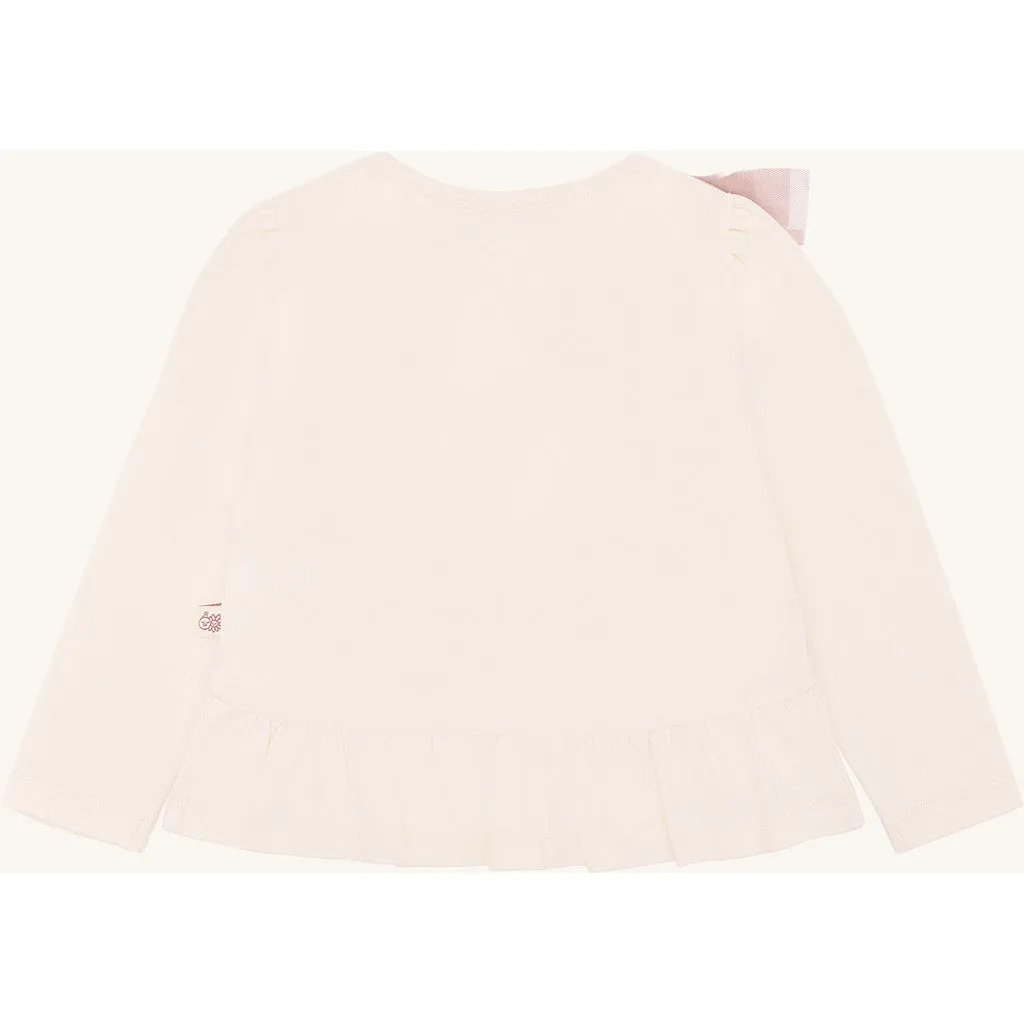 Hust & Claire Alma Swan langærmet T-shirt off white bomuld