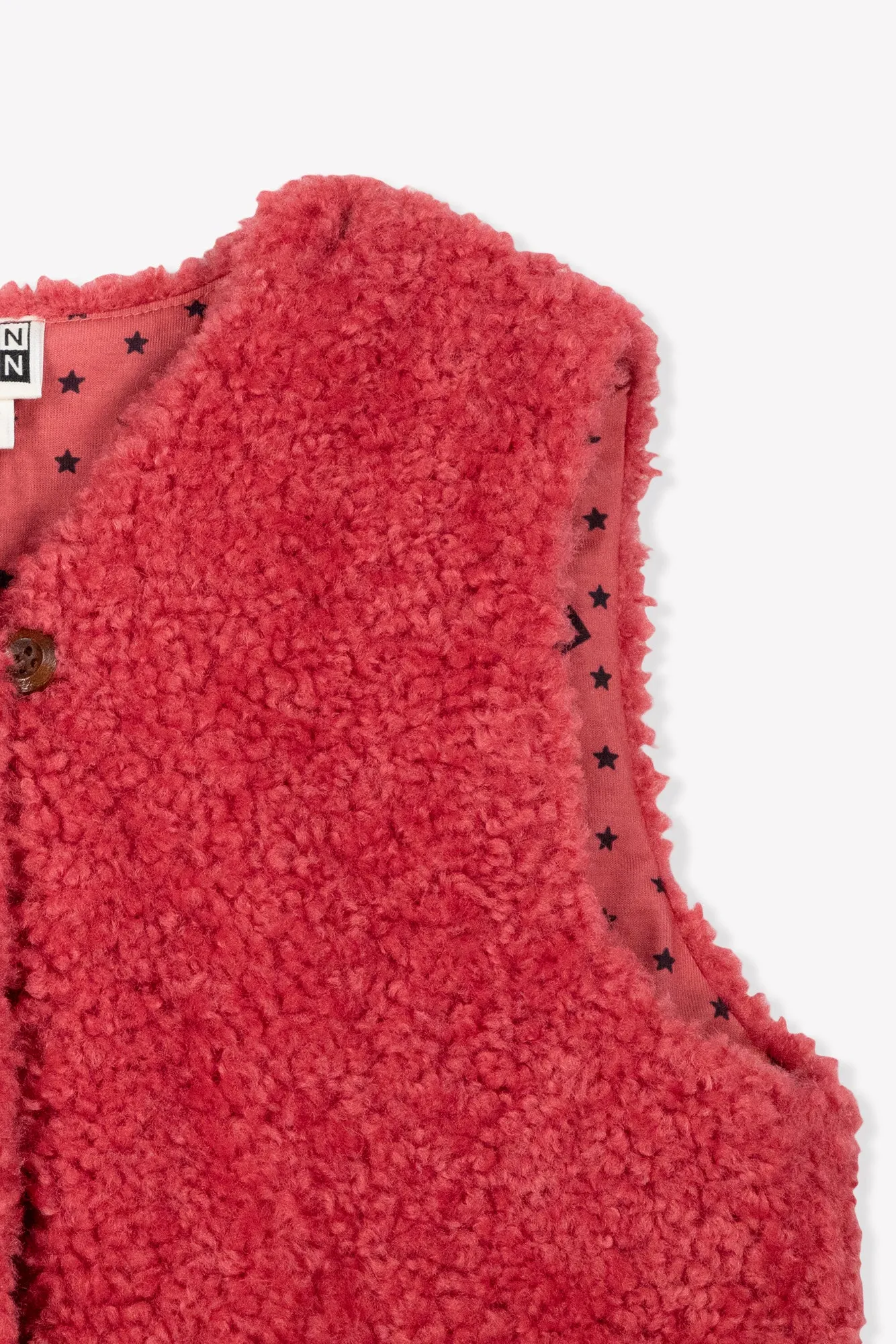 Bonton Beti vest rosa sherpa børn foer
