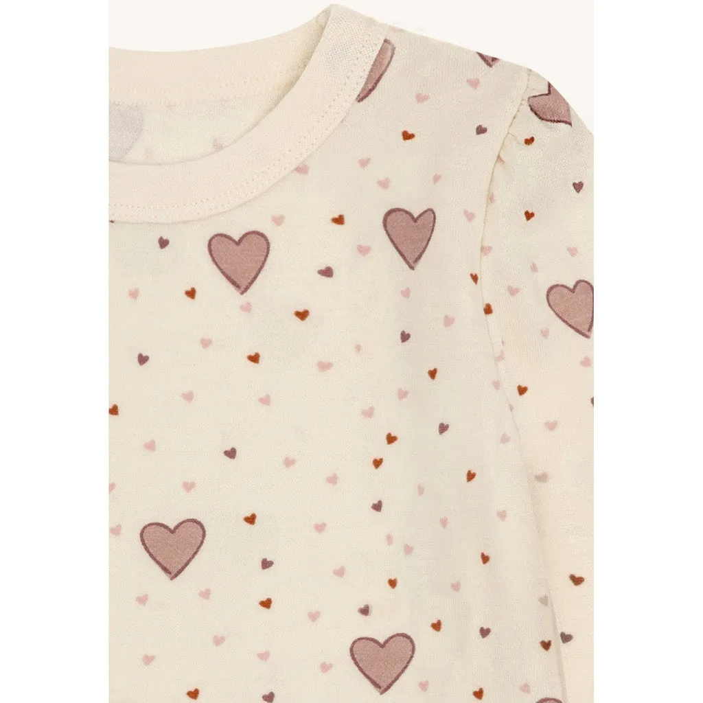 Hust & Claire HC Abba Hearts Puff bluse Off White uld