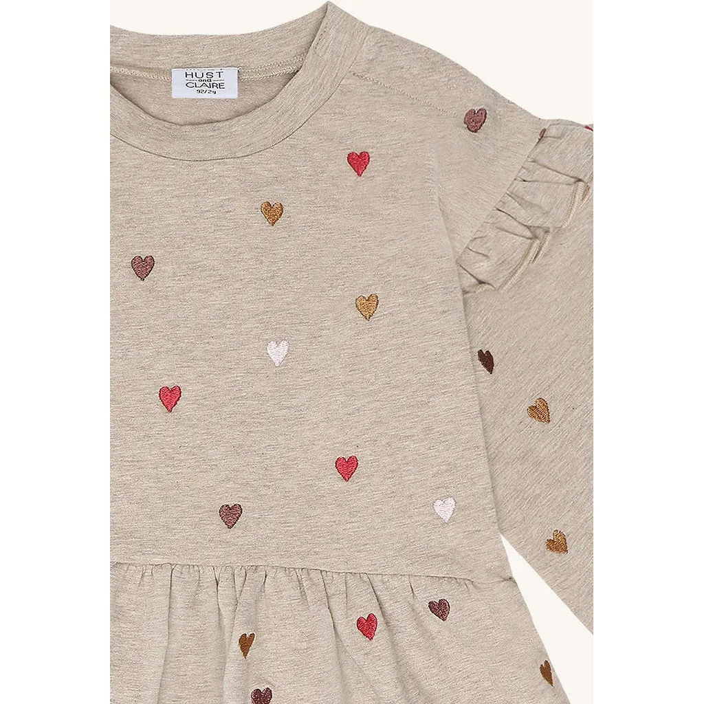 Hust & Claire Donna Heartbeat kjole biscuit blomstret