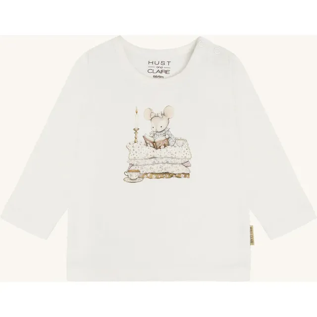Hust & Claire Anna Mouse t-shirt Ivory langærmet øko