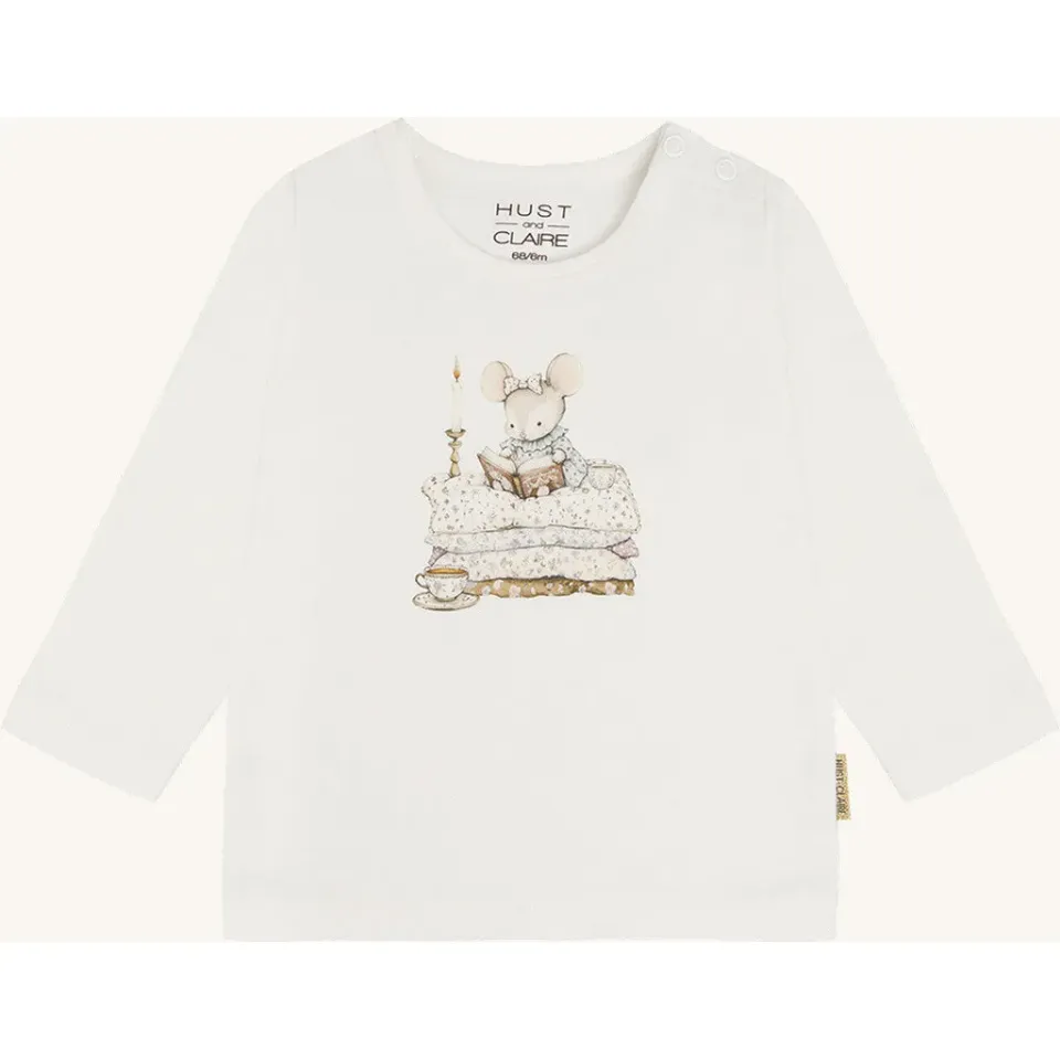 Hust & Claire Anna Mouse t-shirt Ivory langærmet øko