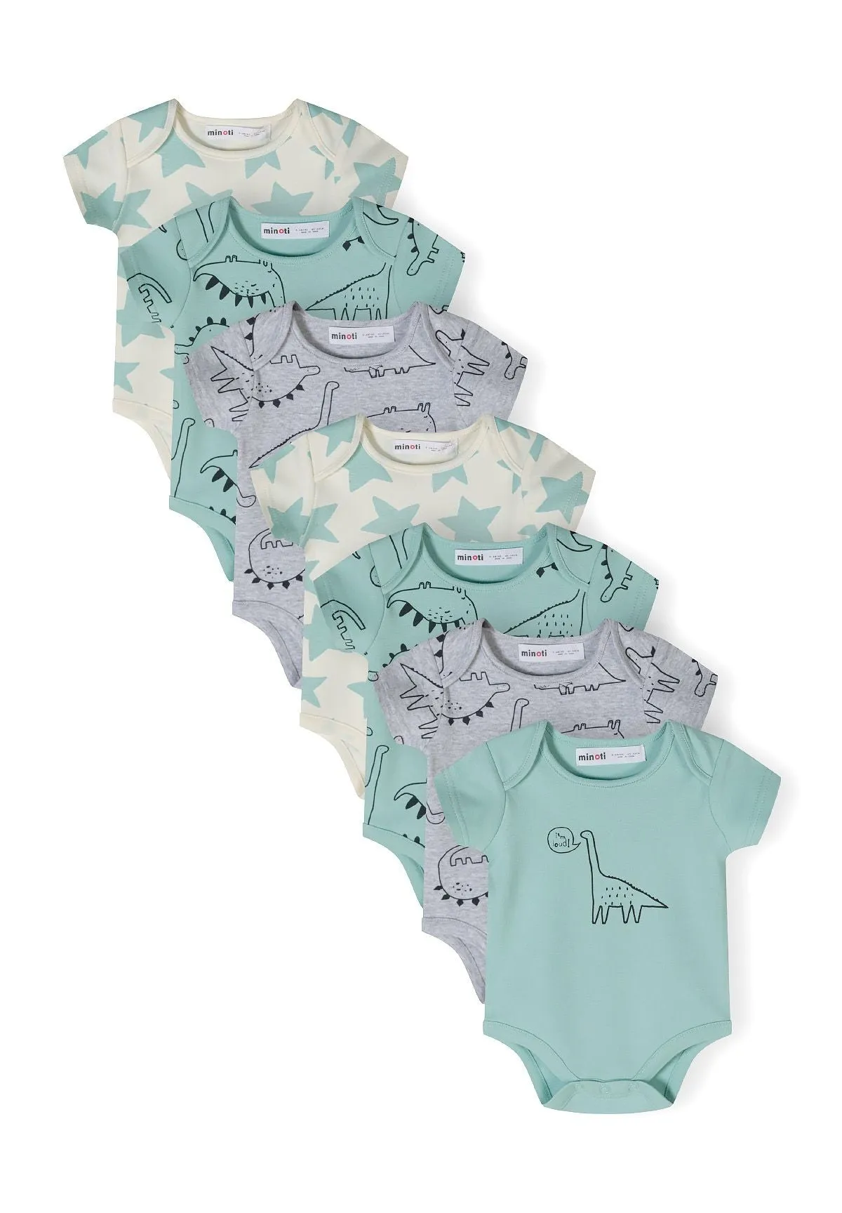 Minoti 42002 babybody 7-pak mint dino