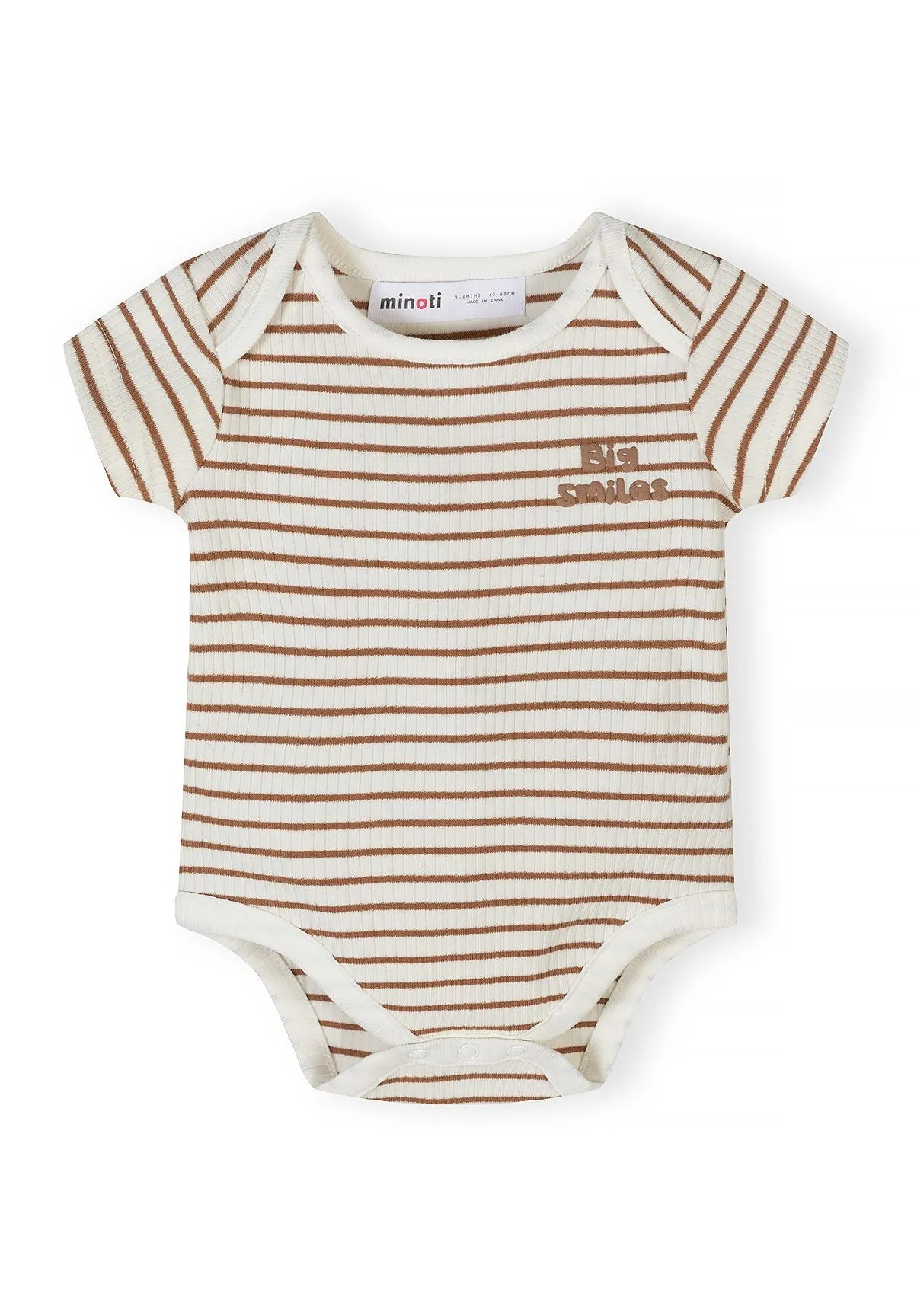 Minoti 44547 body 3-pak ribbet bomuld beige