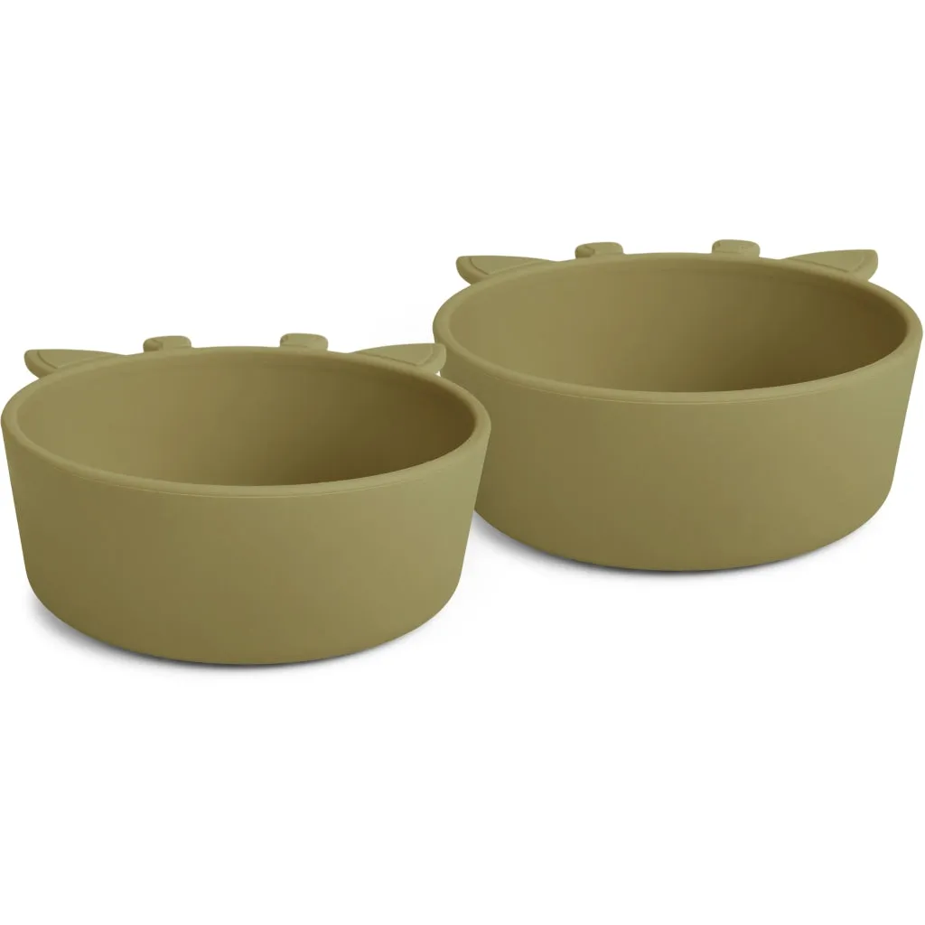 nuuroo Alex dyb tallerken 2-pak Olive green silikone