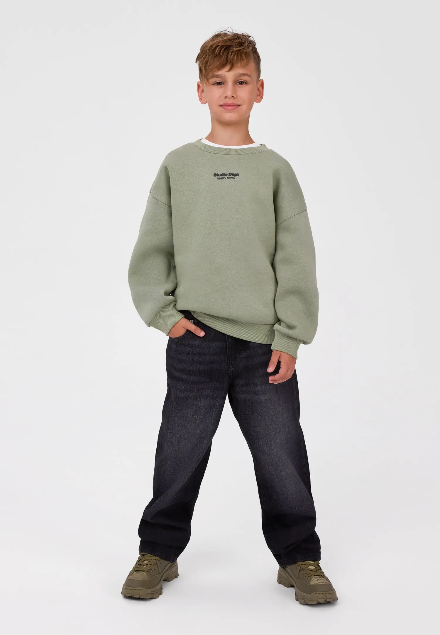 Minoti baggy-jeans sort vasket 5 lommer