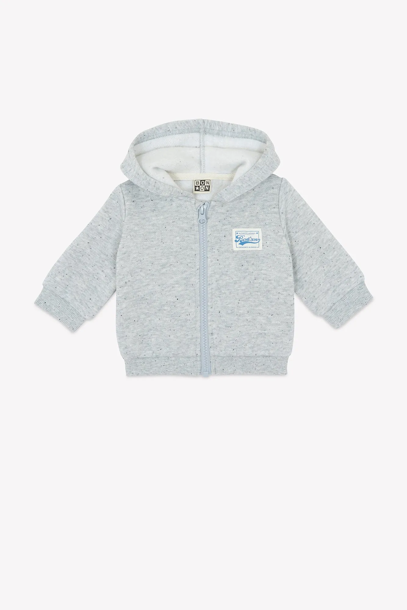 Bonton Lu Vintage hættetrøje baby grå lynlås
