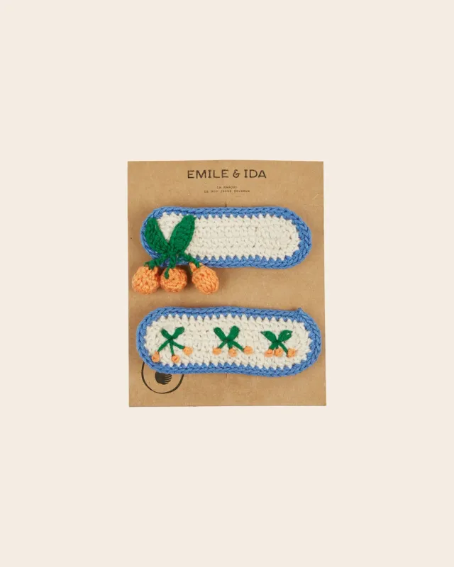 Emile et Ida hårspænder 2-pak blå