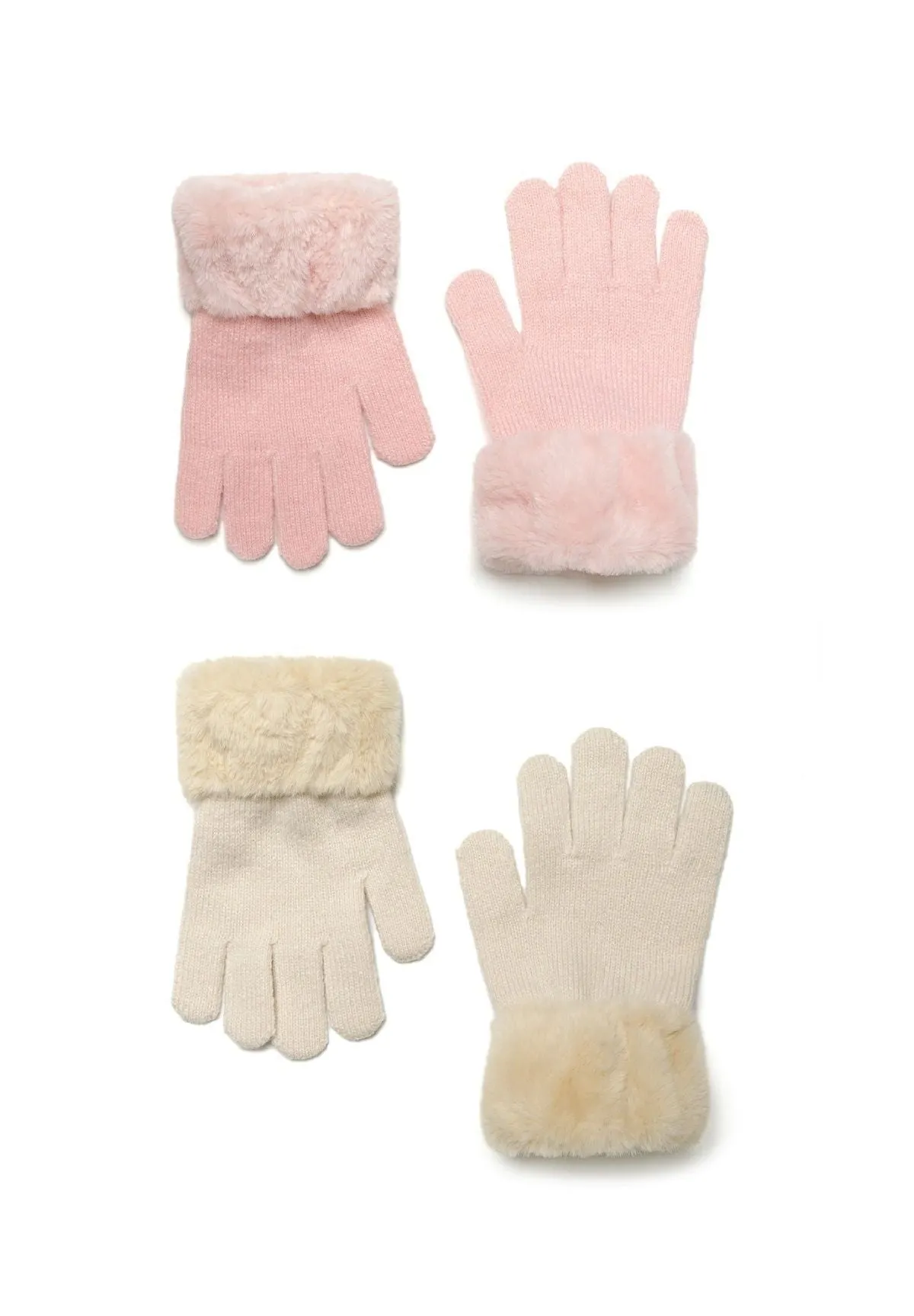 Minoti 41630 strikhandsker 2-pak rosa piger