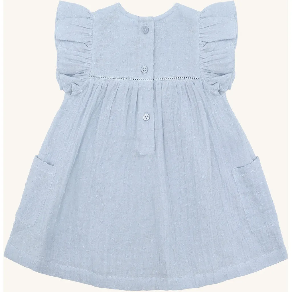 Hust & Claire HCKatinka Dobby kjole Zen Blue bomuld