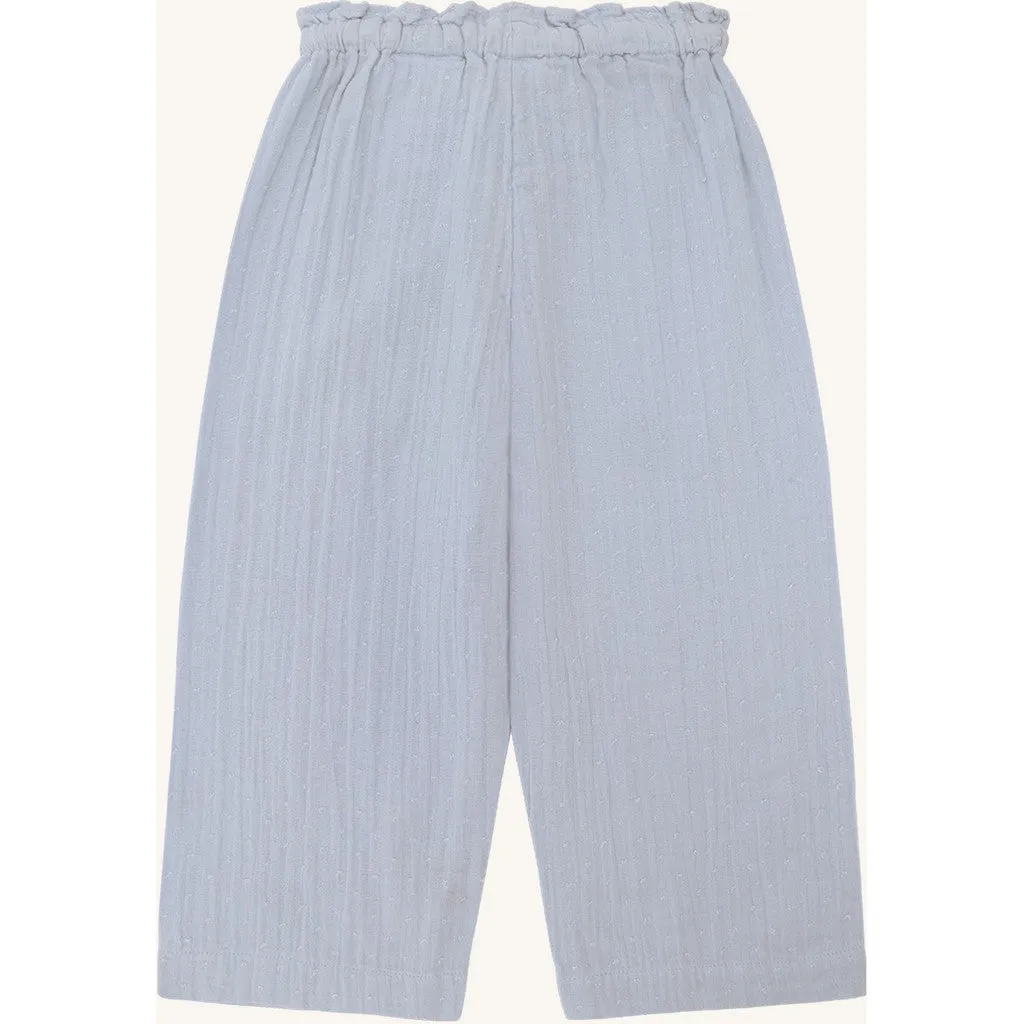 Hust & Claire Tita Dobby bukser Zen Blue bomuld