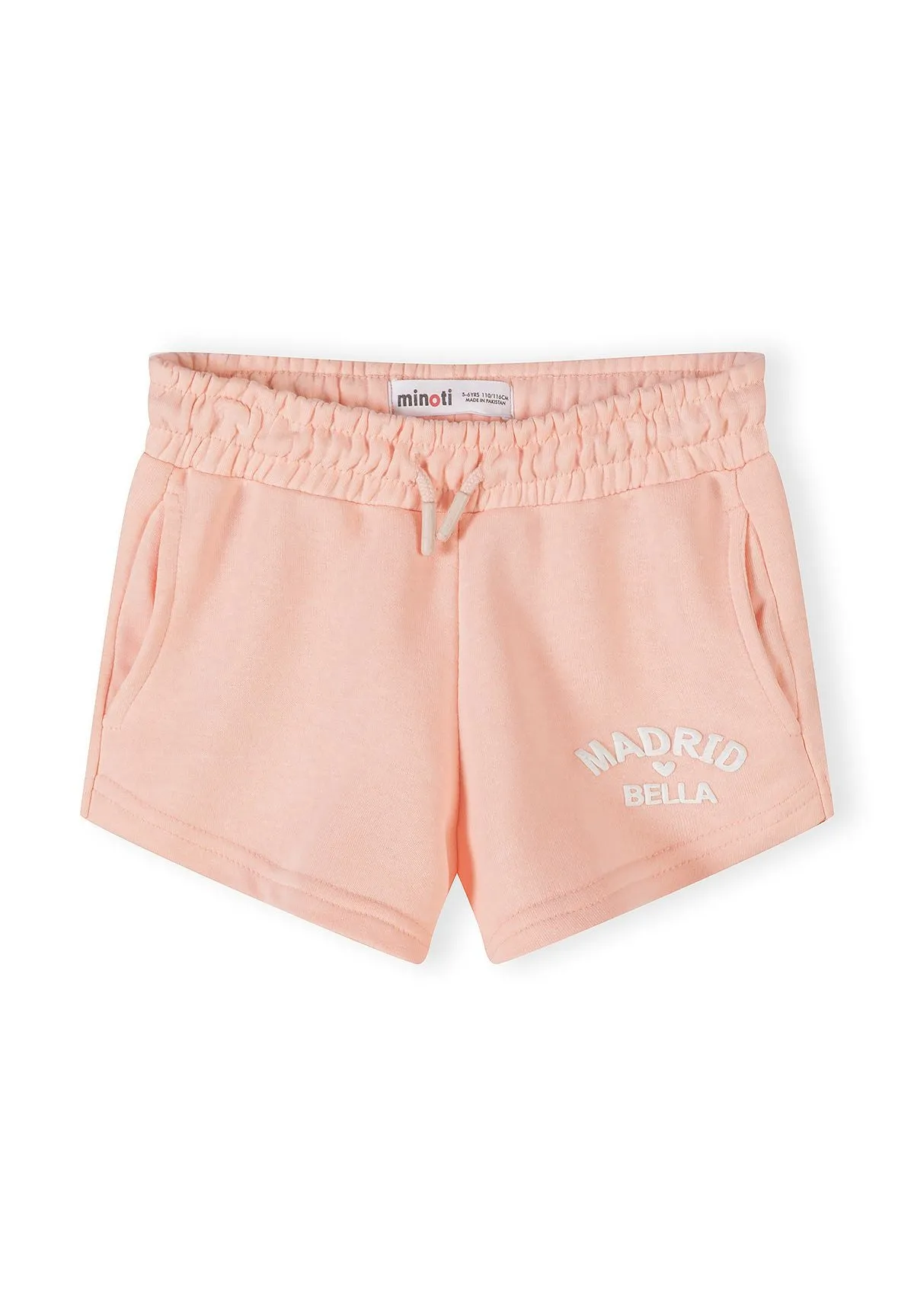Minoti 44759 sæt koral sweatshirt shorts pige
