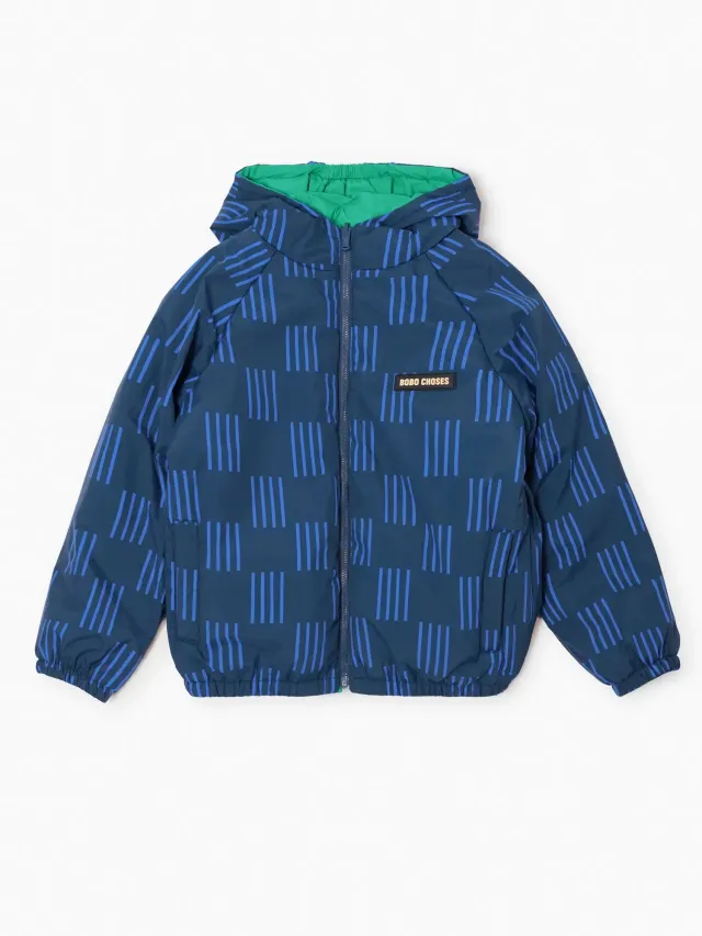 Bobo Choses Almost Moiré anorak navy 2-3Y vendbar