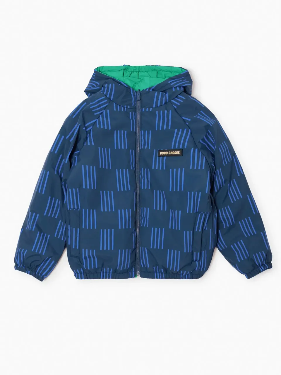 Bobo Choses Almost Moiré anorak navy 2-3Y vendbar