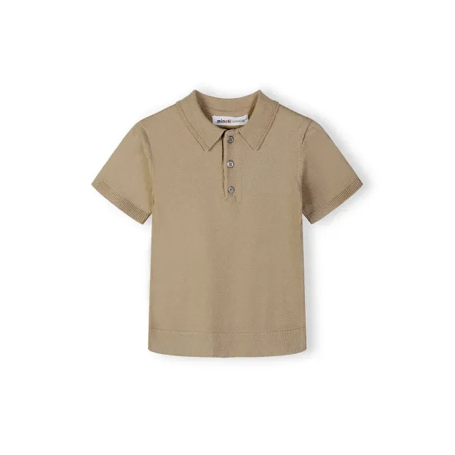 Minoti 44726 strik poloshirt til drenge sand