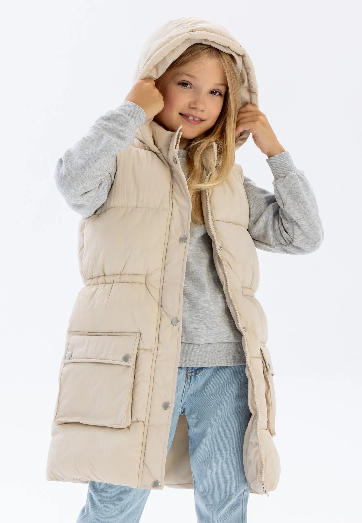 Minoti 41189 vest creme piger quiltet