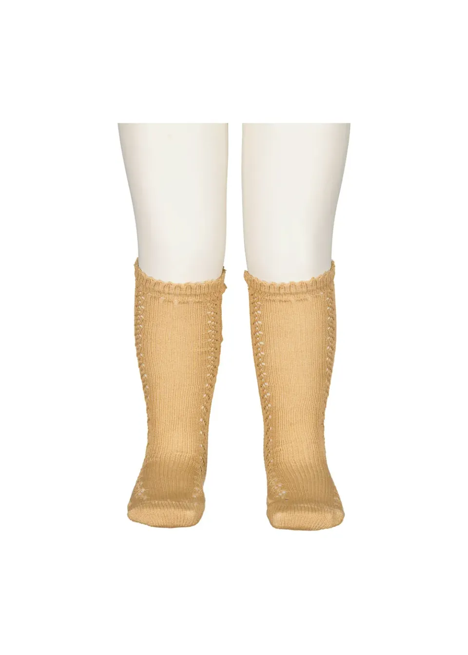 MarMar Knee Socks Pointelle Strømper Cumin hulmønster