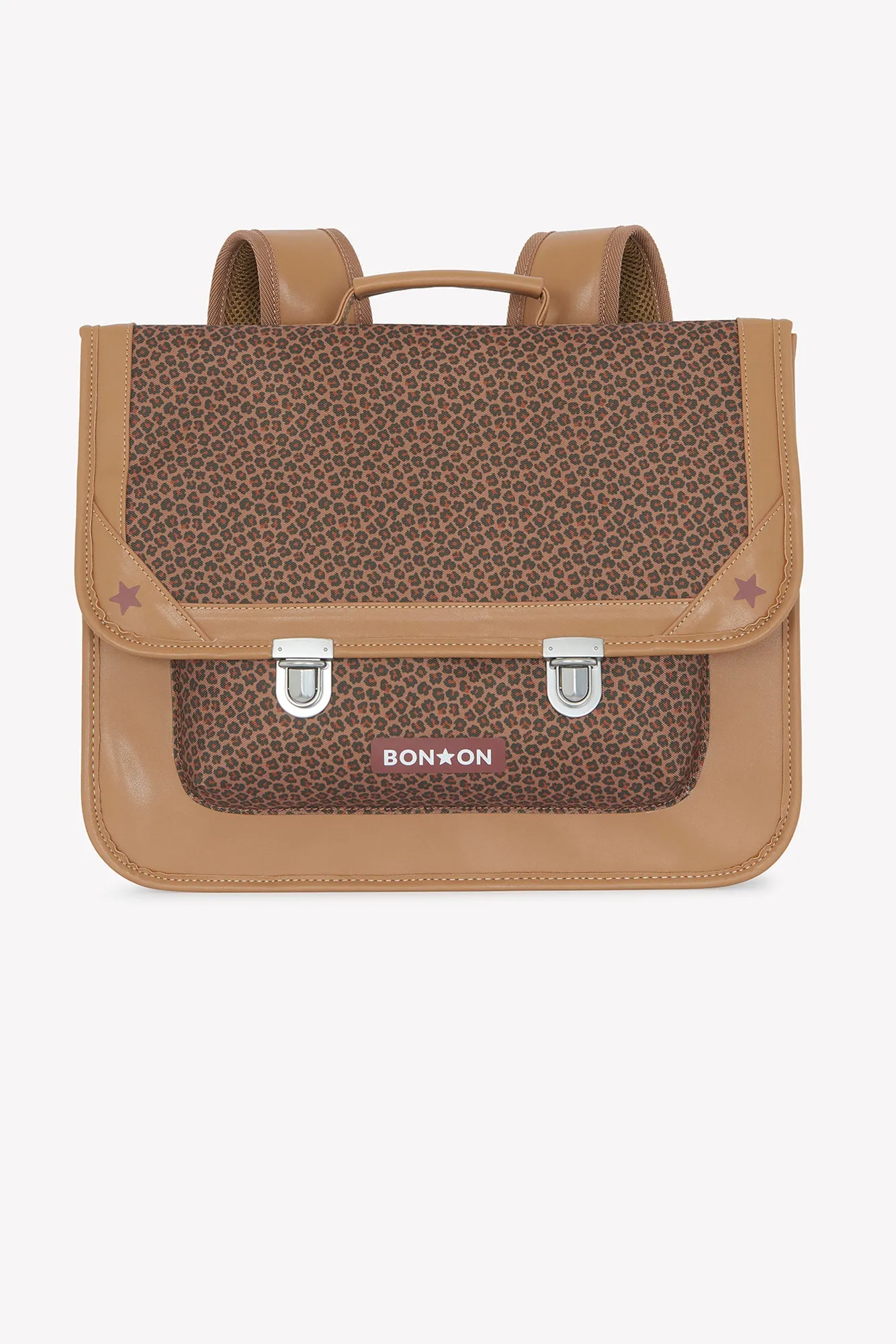 Bonton skoletaske leopard bomuld 38x30 cm