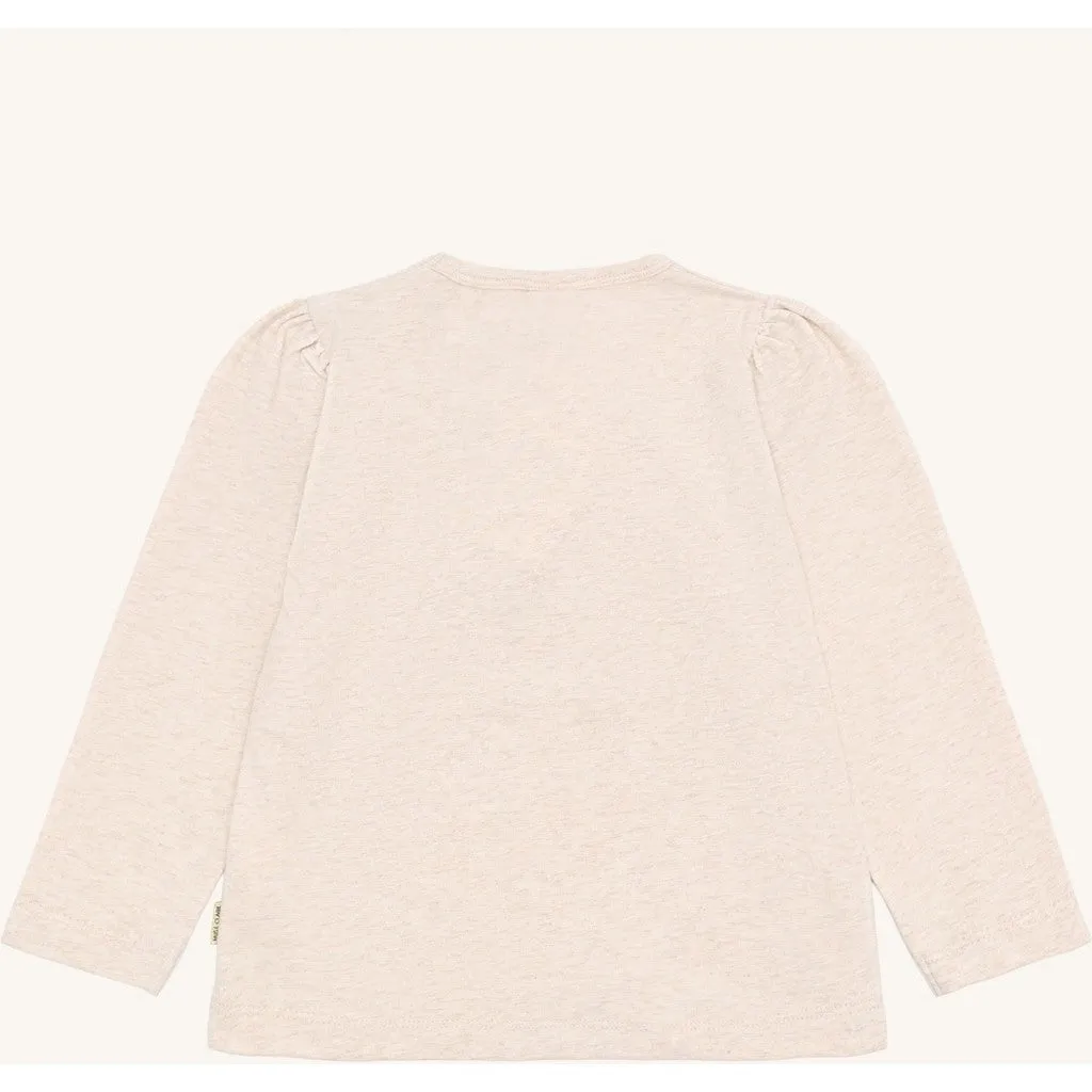 Hust & Claire HCAlma Headphones langærmet bluse Wheat Melange