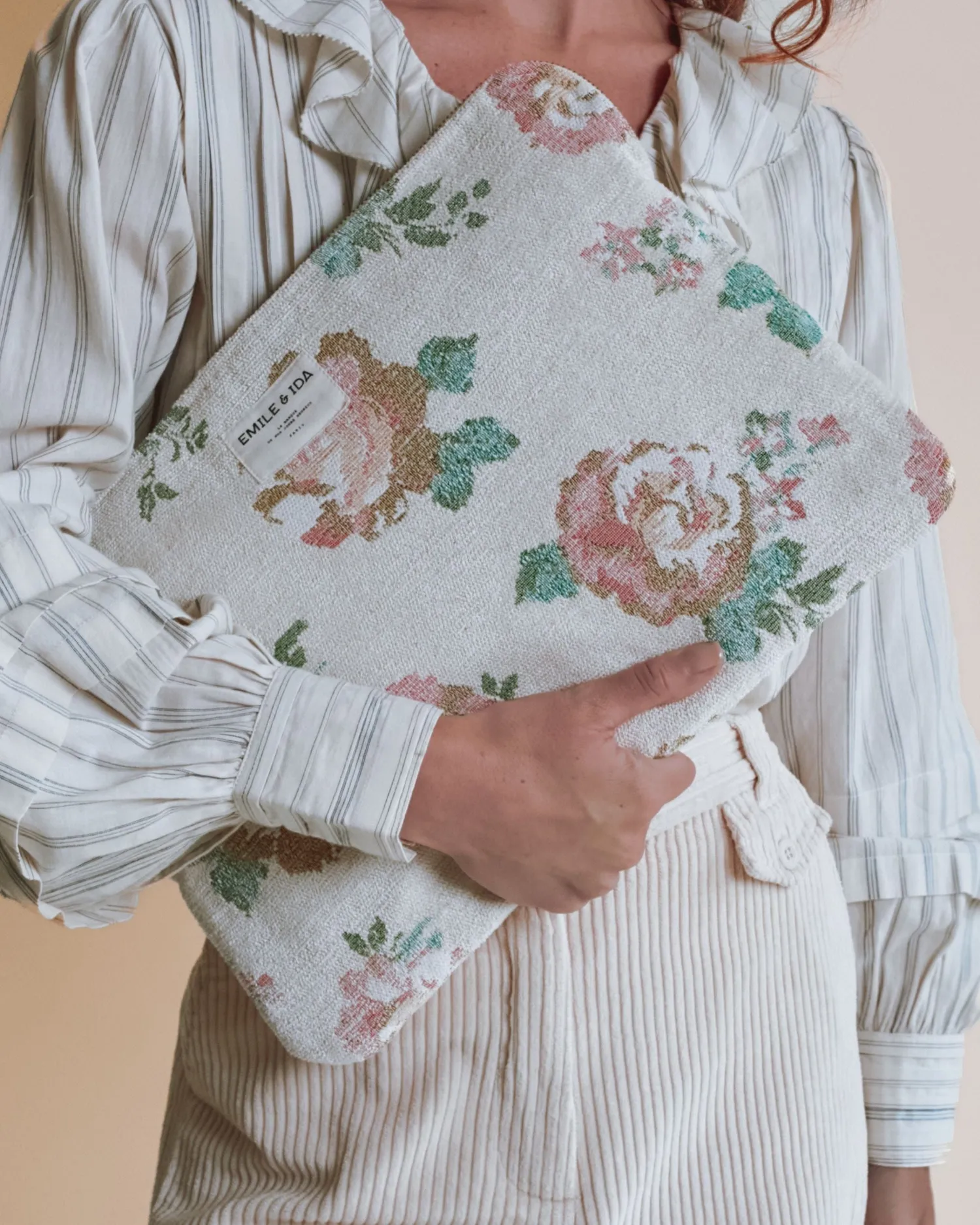 Emile et Ida Antoinette computertaske blomstret