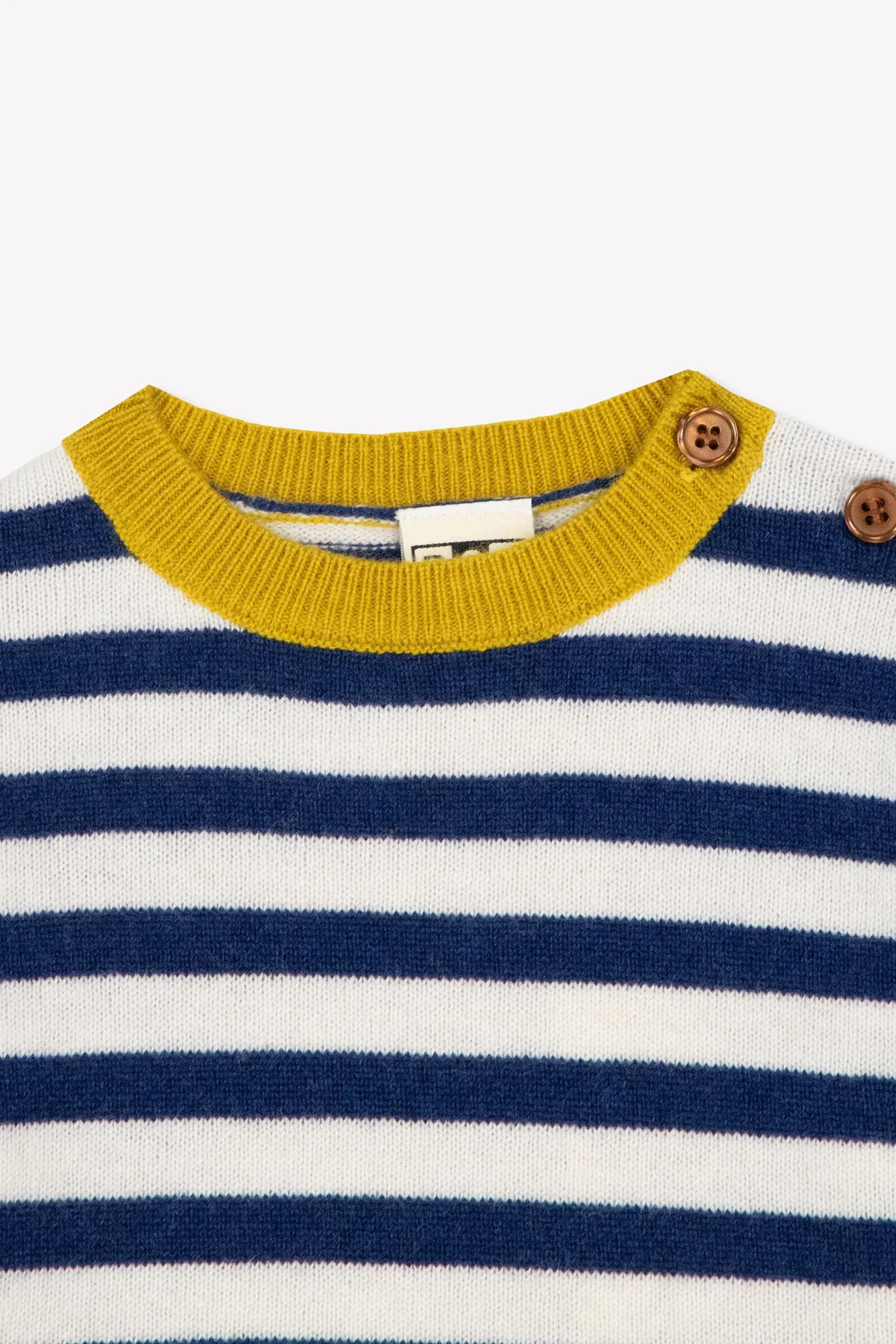 Bonton Pepito Blue striktrøje stribet kashmir