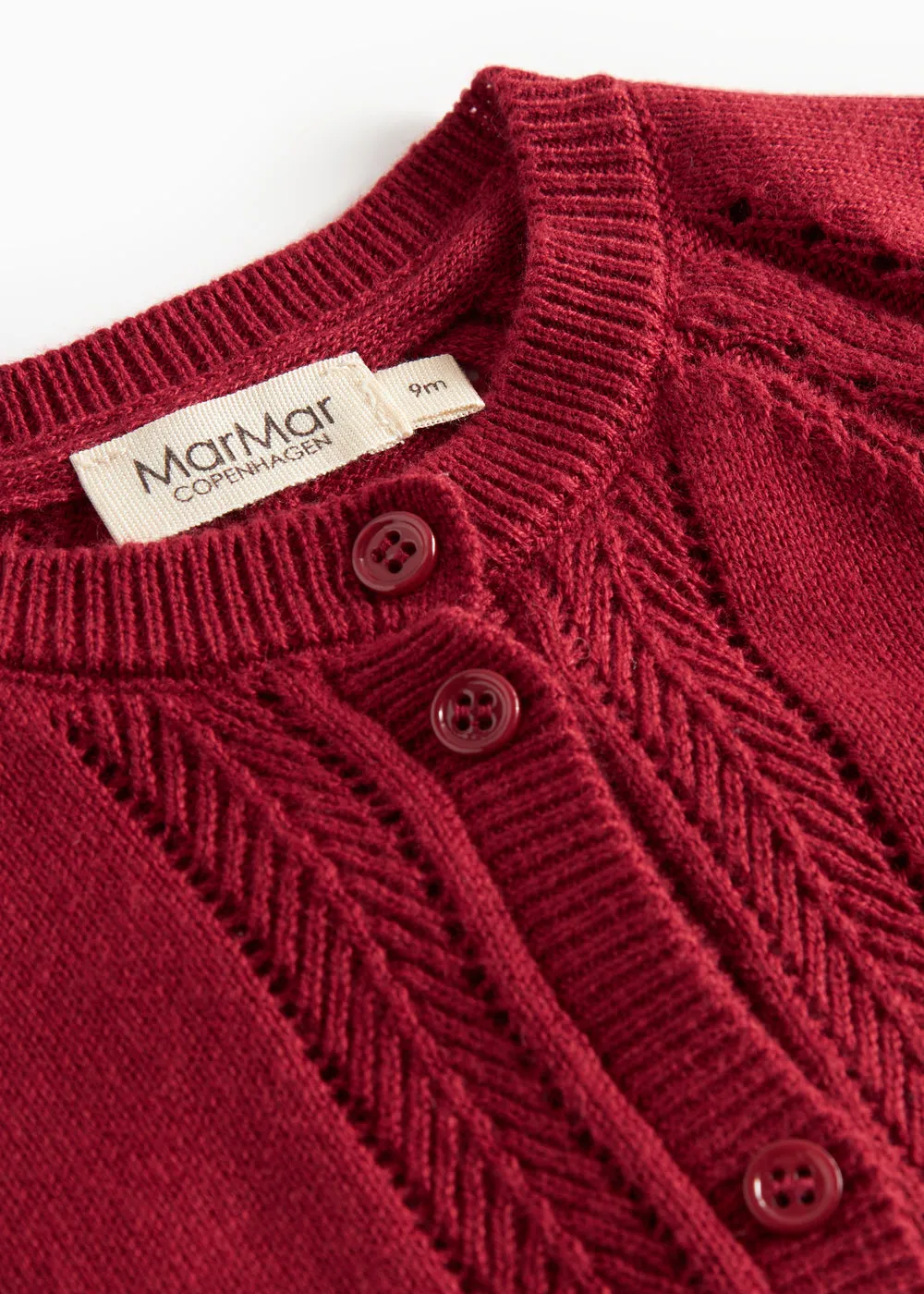 MarMar Copenhagen Tillie B cardigan Hibiscus Red baby
