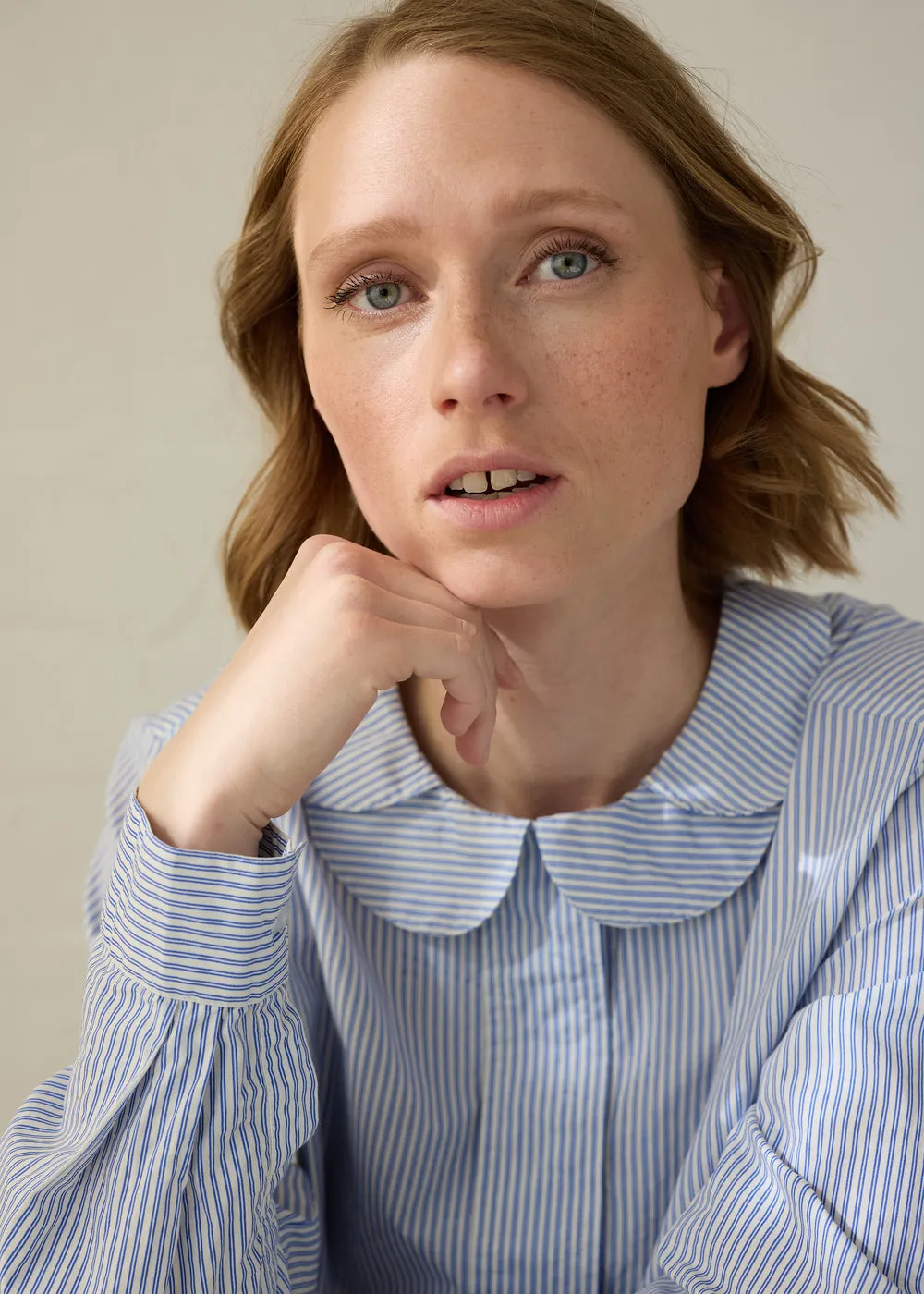 MarMar Copenhagen Toka W skjorte Bolich Blue Strips poplin