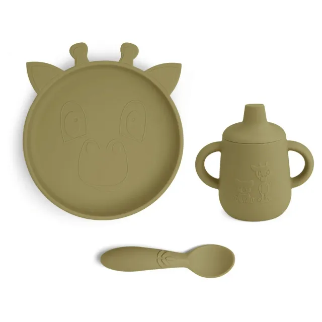 nuuroo Elke servicesæt 3-pak Olive green LFGB silikone