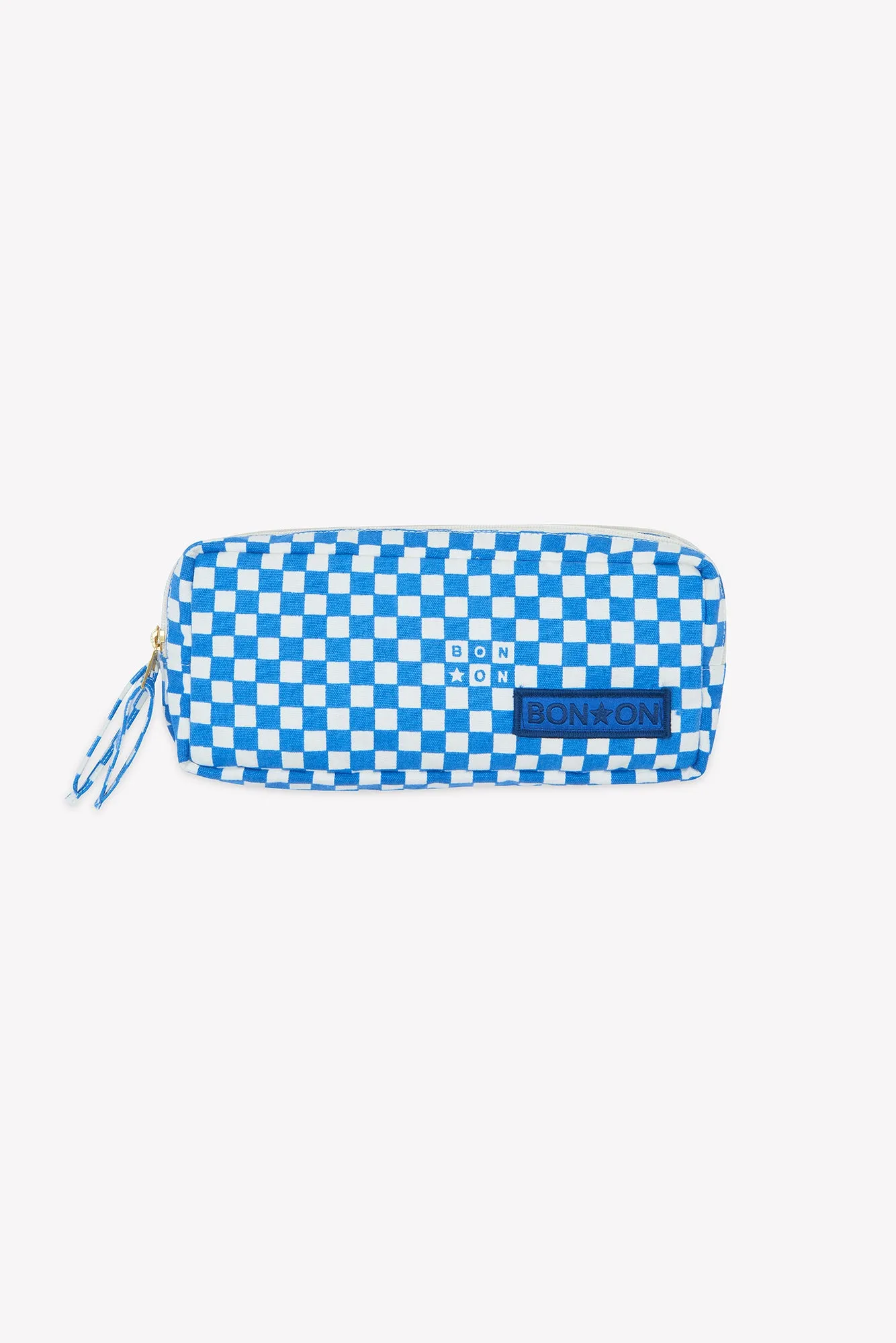 Bonton Damier Bleu penalhus 25 cm blå ternet