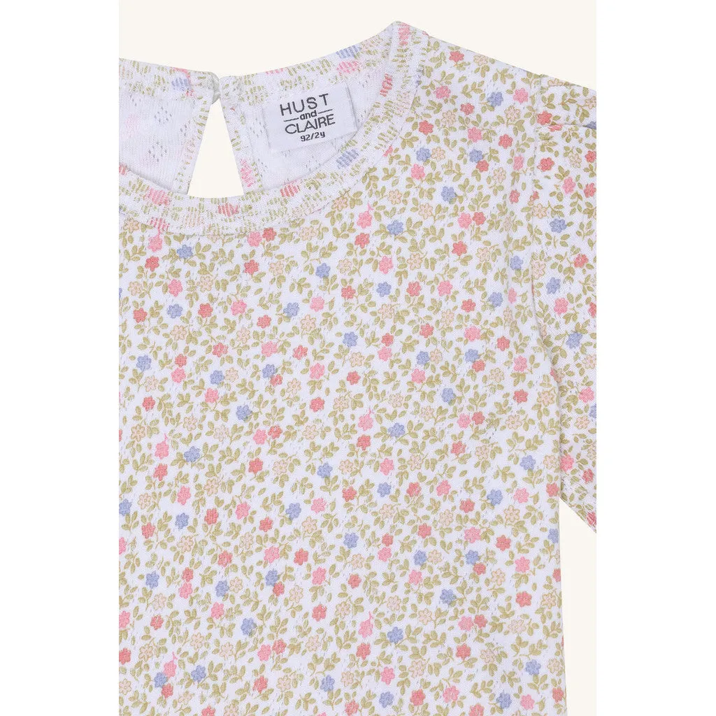 Hust & Claire HCAlma Blooming t-shirt hvid økologisk