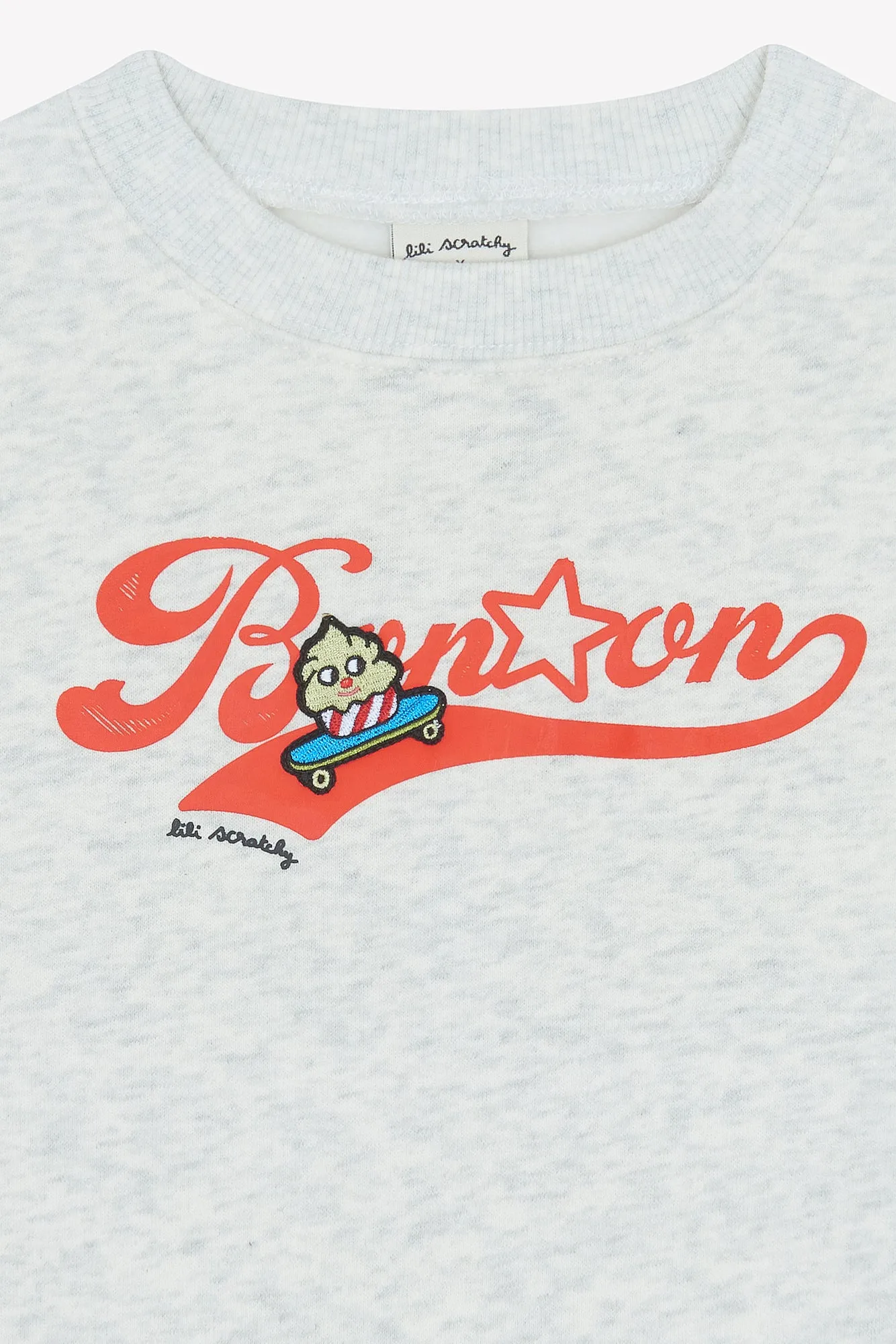 Bonton Smile grå sweatshirt bomuld Lili Scratchy