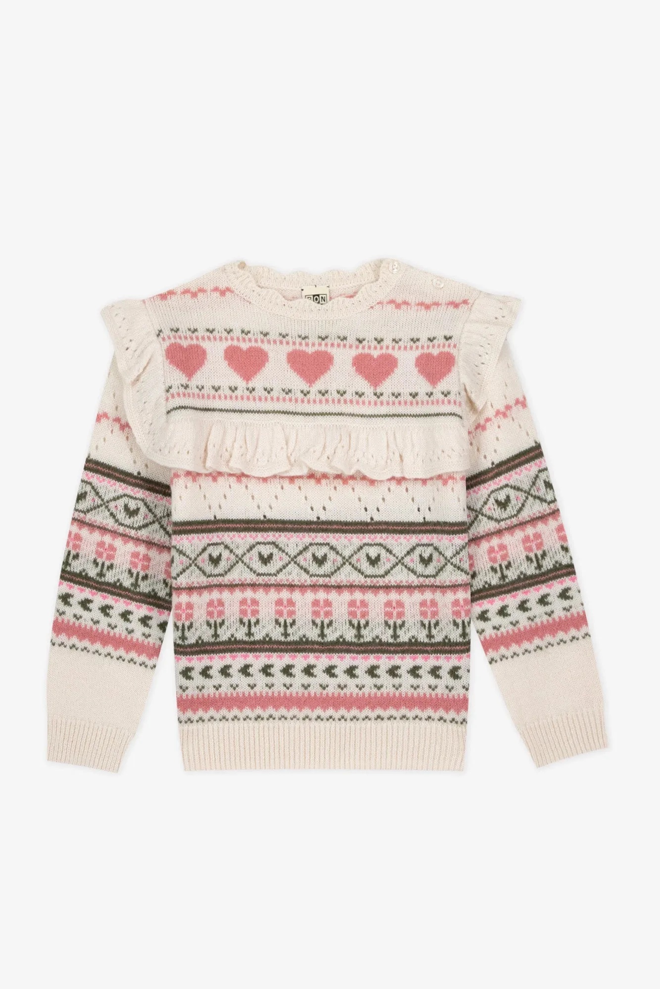 Bonton Mignonne Jacquard striktrøje uld