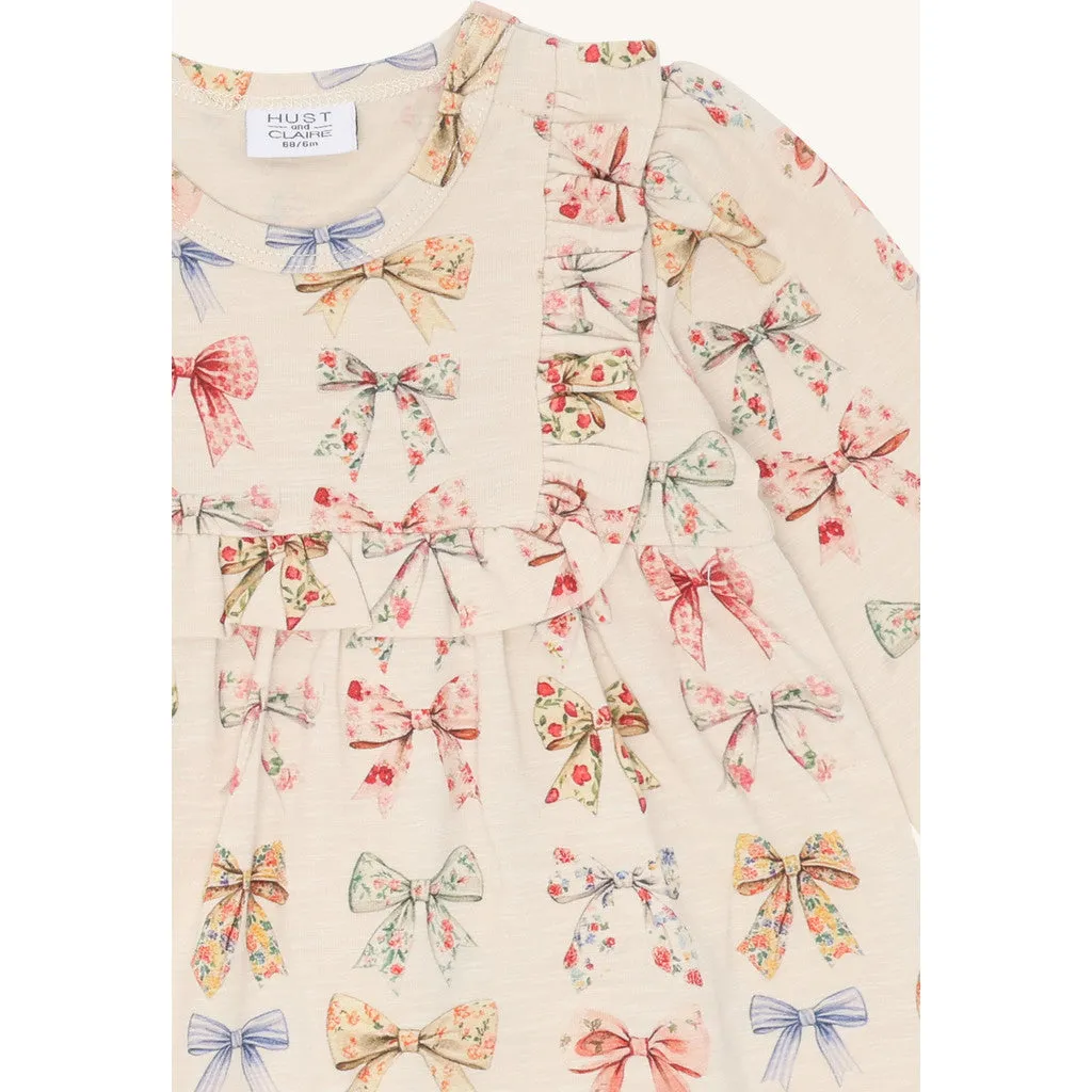 Hust & Claire Kristi Big bows kjole Kit bomuld